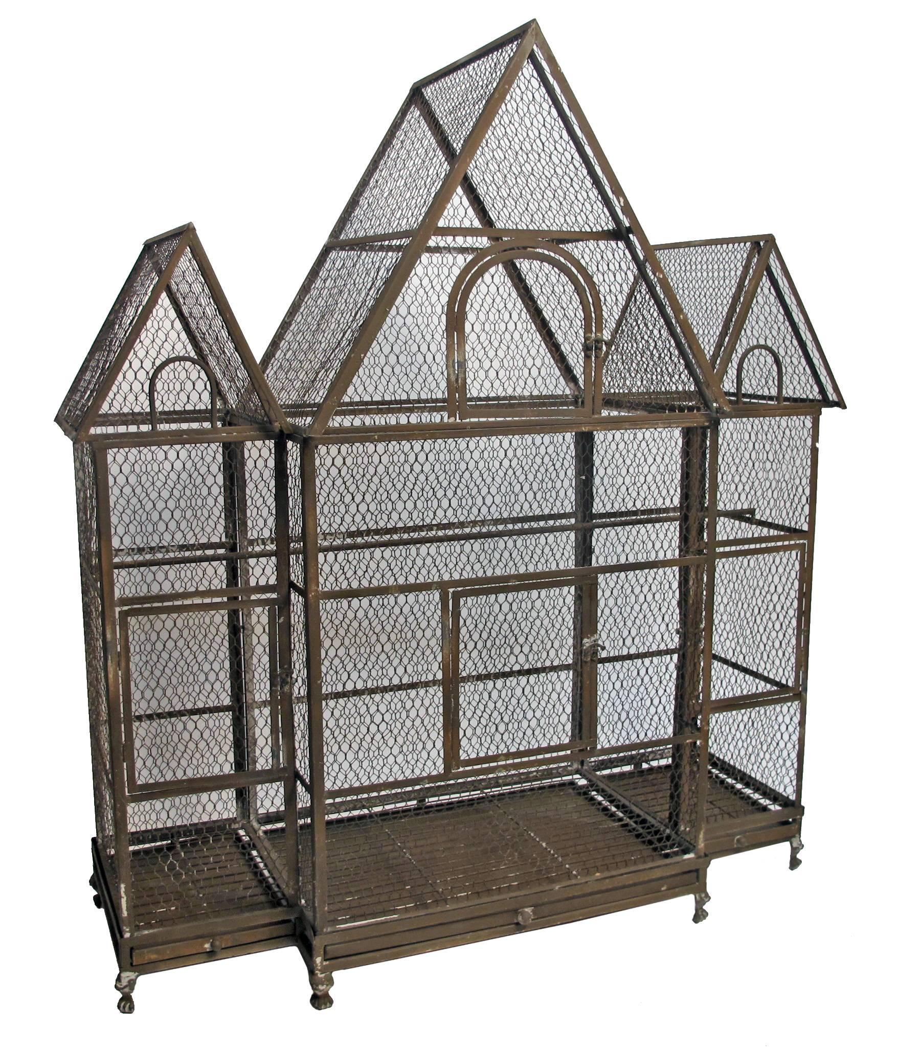 Large Architectural Antique Birdcage In Excellent Condition In San Francisco, CA