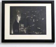 Cityscape Street Scene Black and White Photograph