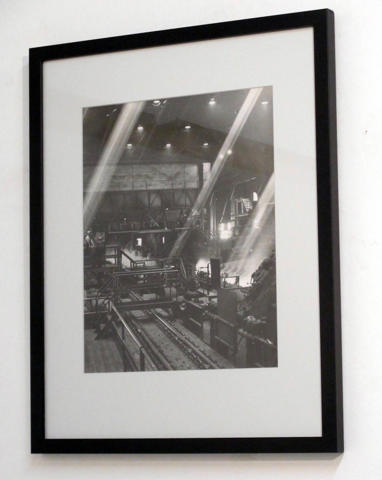 Industrial Steel Mill Black and White Photograph In Good Condition For Sale In San Francisco, CA