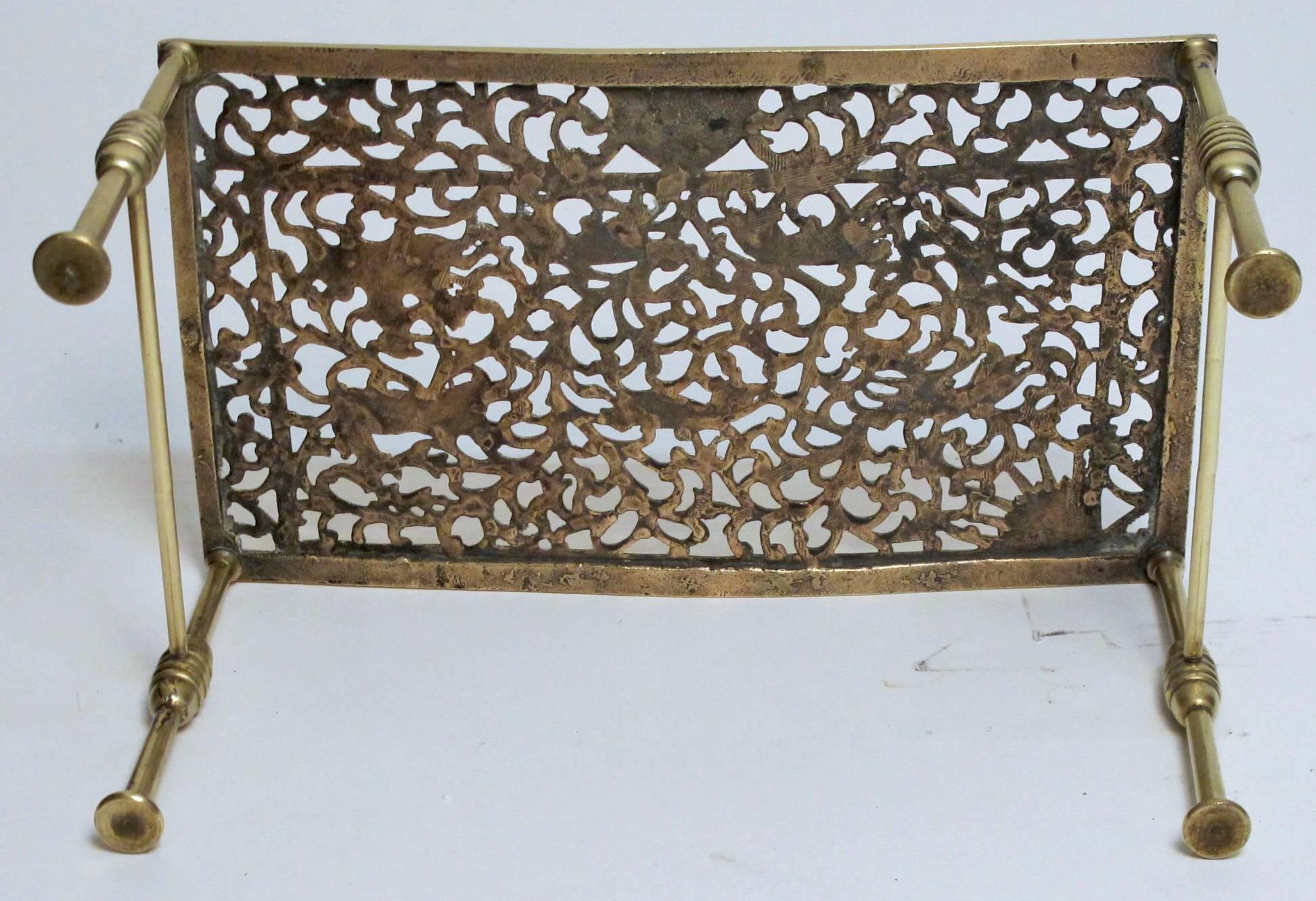 17th Century English Brass Foot Warmer Trivet 6