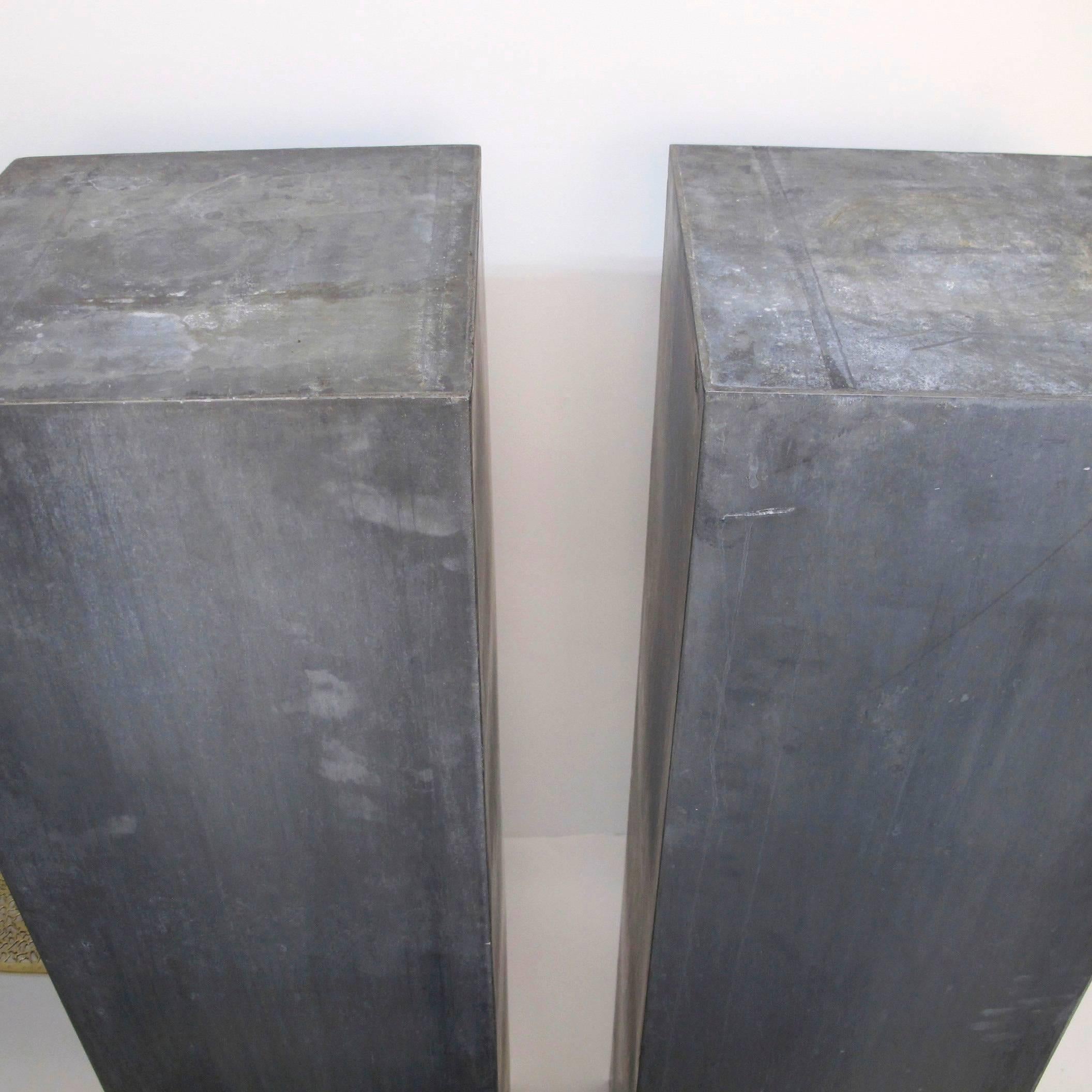 Large Pair of Zinc Pedestals 1