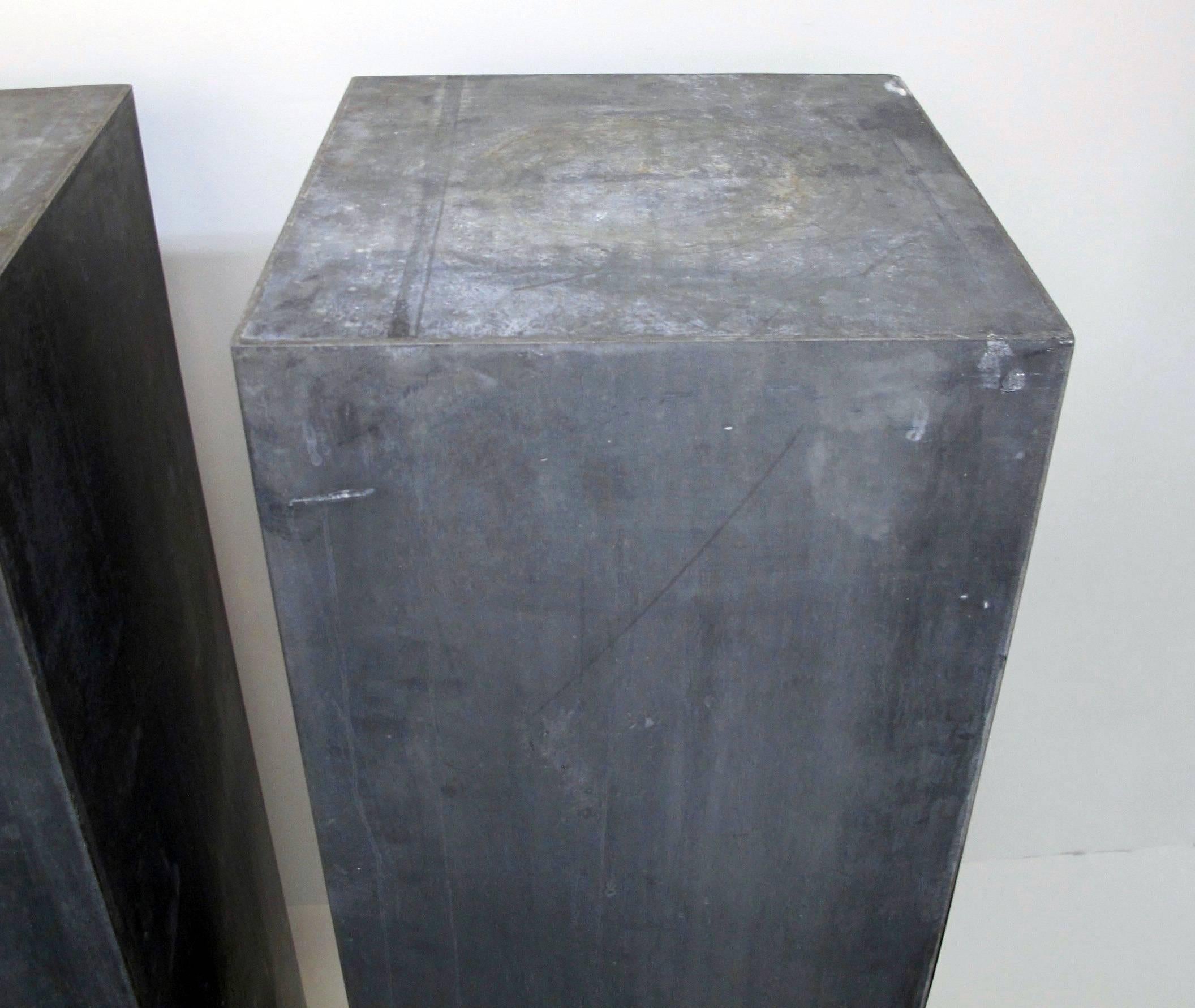 Large Pair of Zinc Pedestals 2