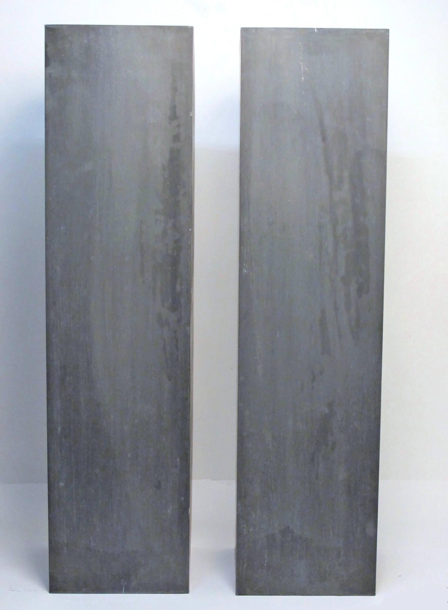 Large Pair of Zinc Pedestals 4