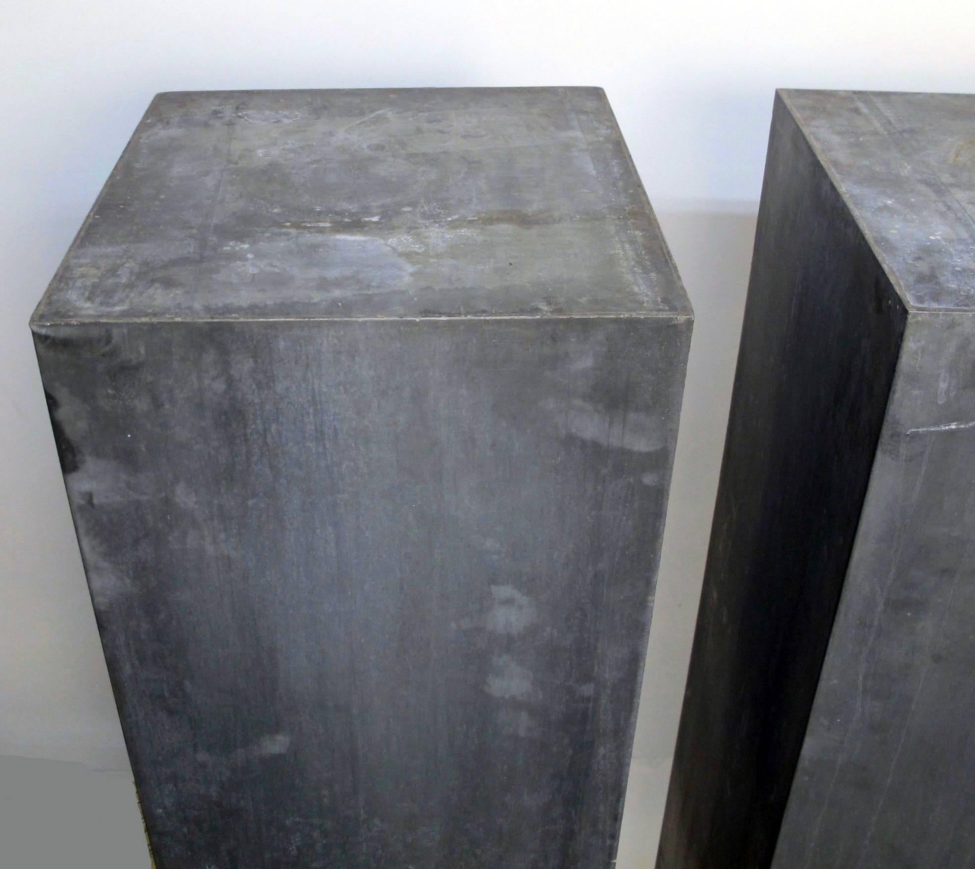 Large Pair of Zinc Pedestals 3