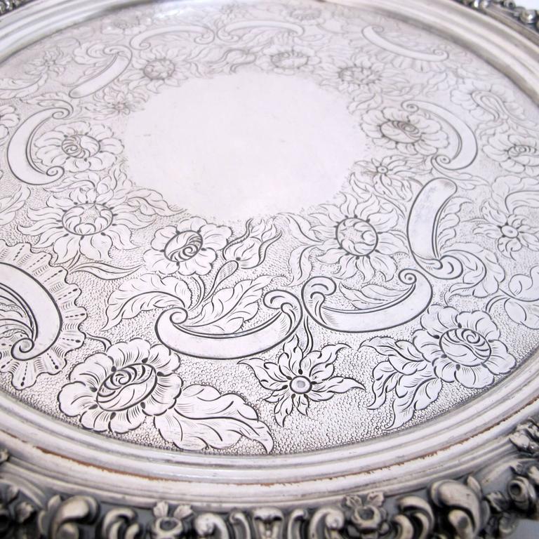 English 19th Century Sheffield Silver Salver For Sale
