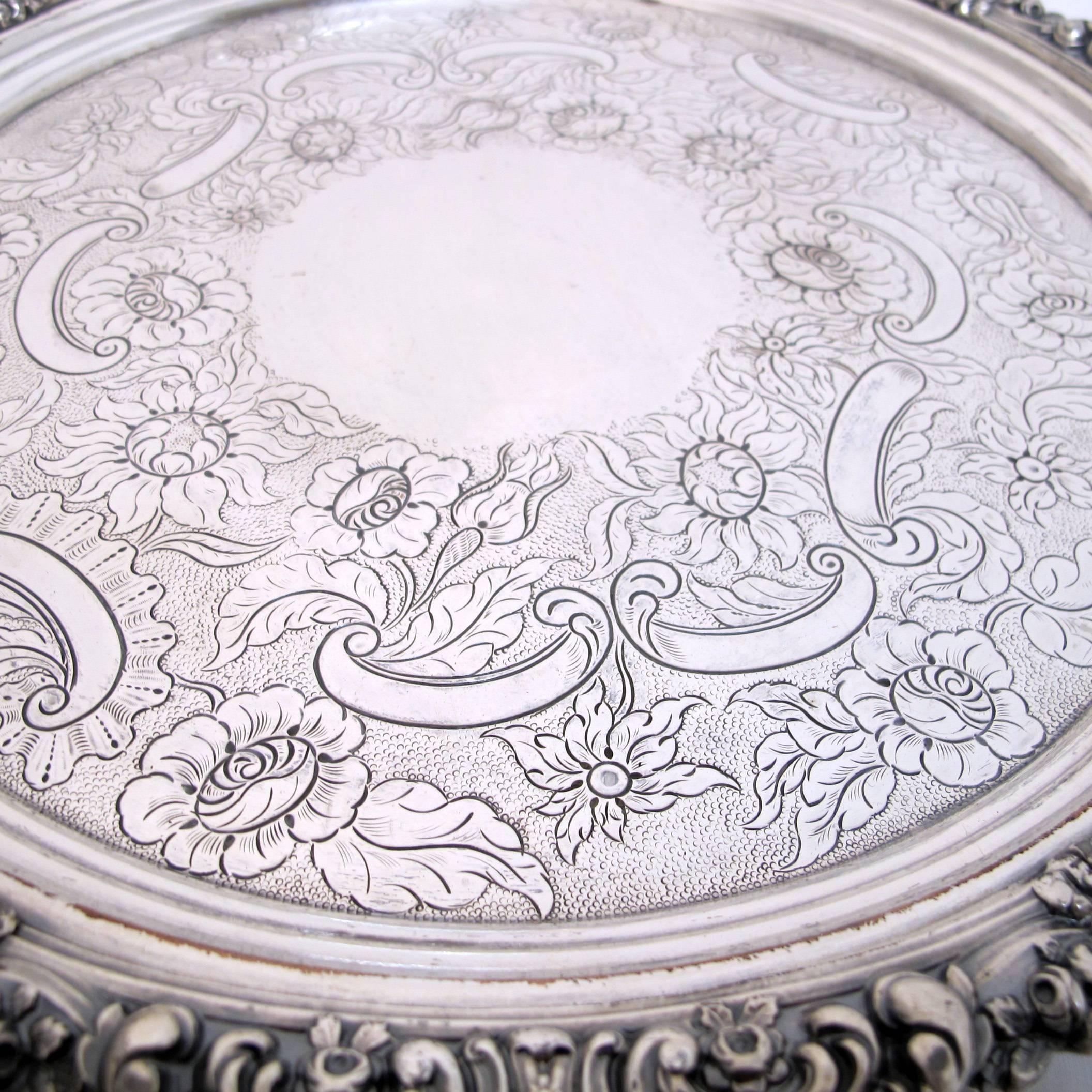 English 19th Century Sheffield Silver Salver