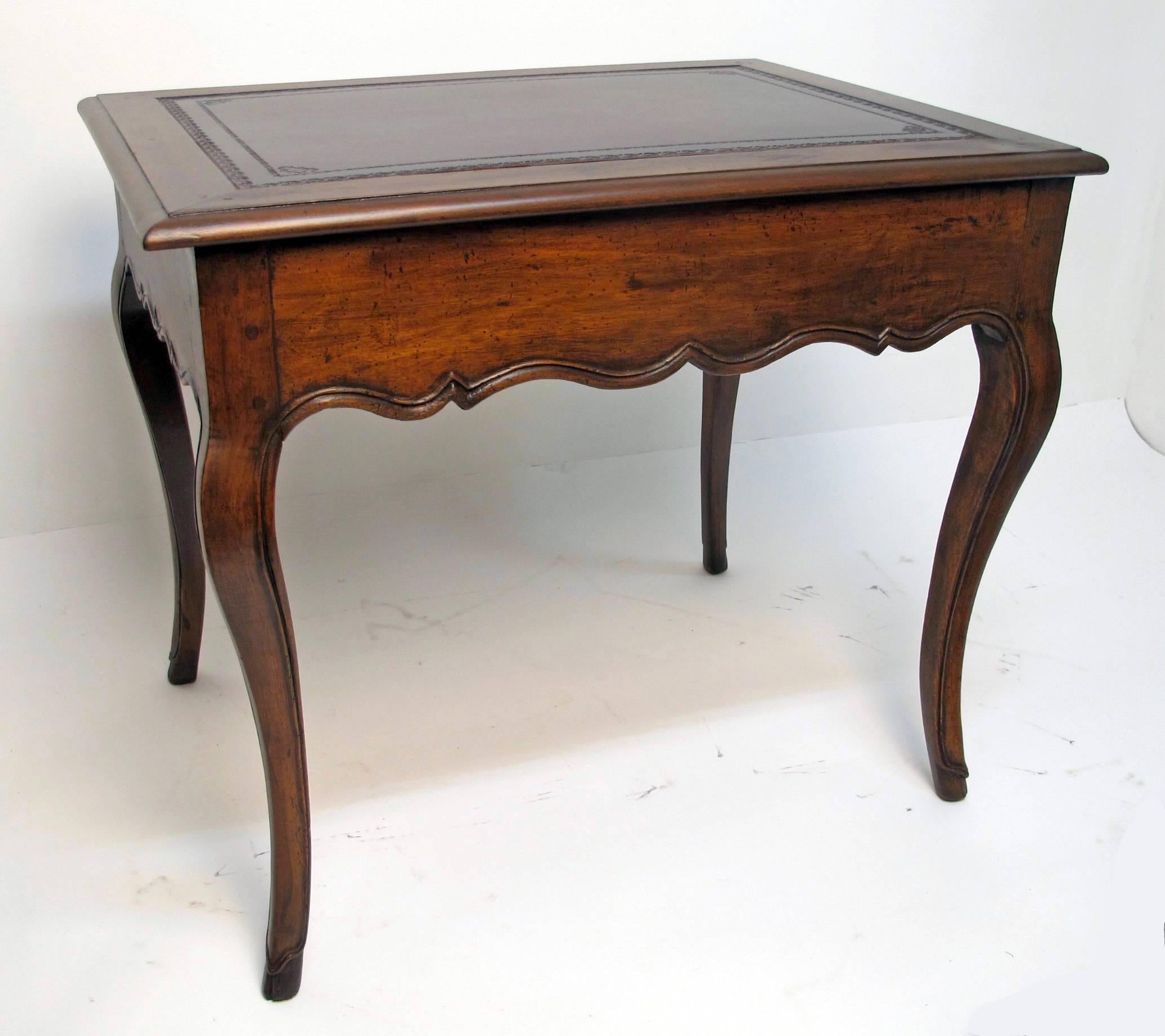 Glazed 18th Century French Louis XVI Walnut Writing Table or Desk, Circa 1780 For Sale
