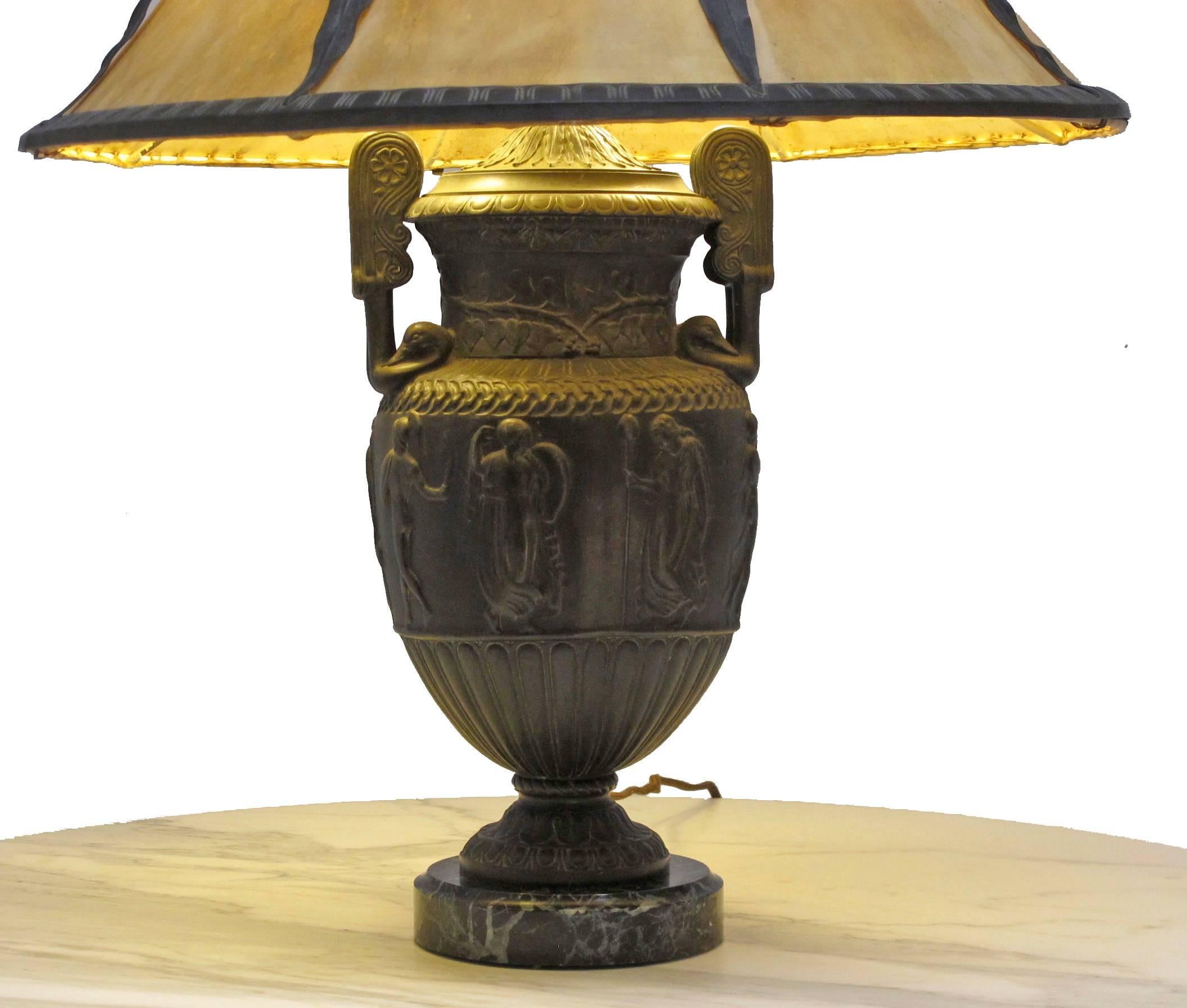 Copper Neoclassical Urn Table Lamp For Sale