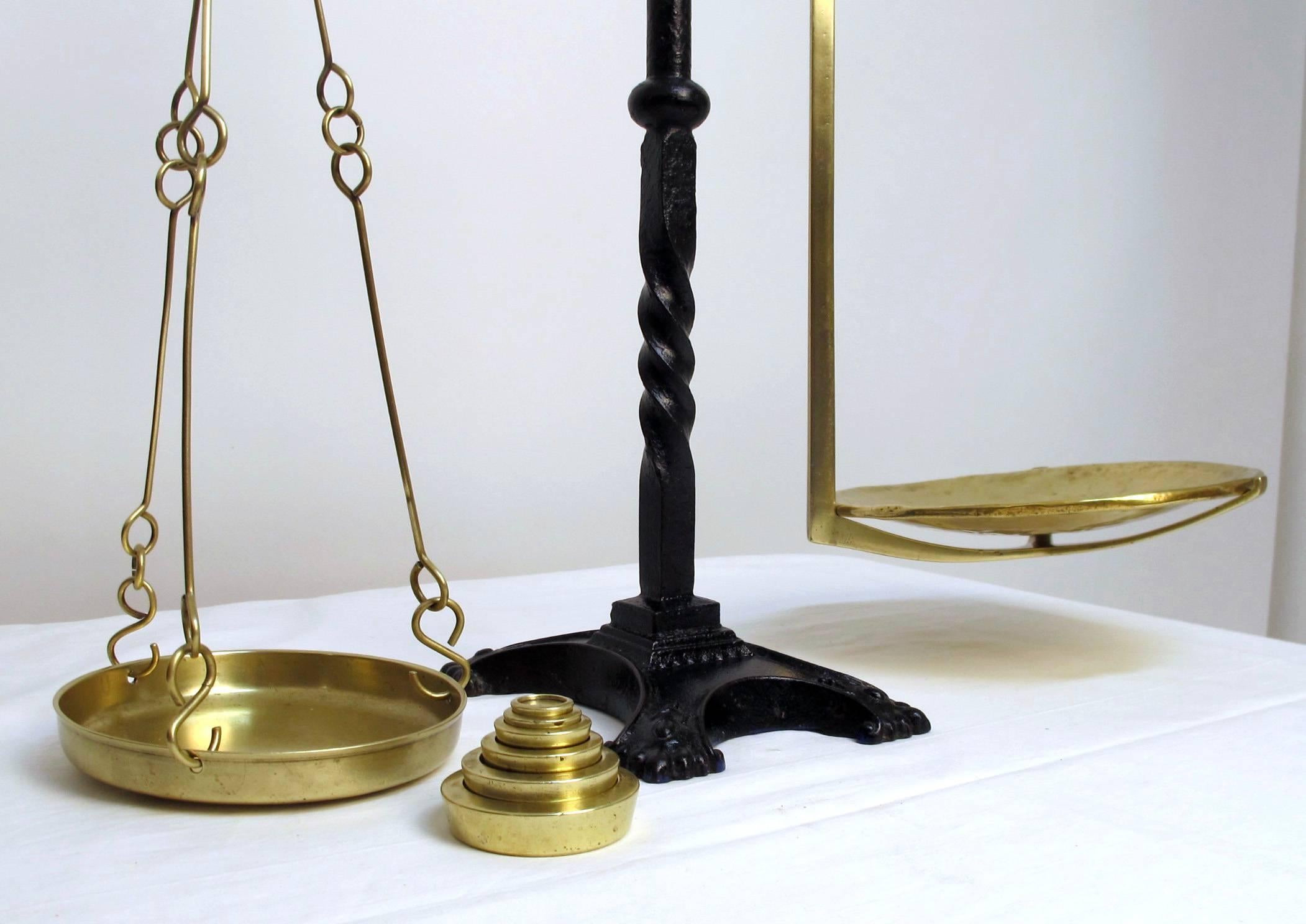 18th Century Brass Balance Scale In Excellent Condition In San Francisco, CA