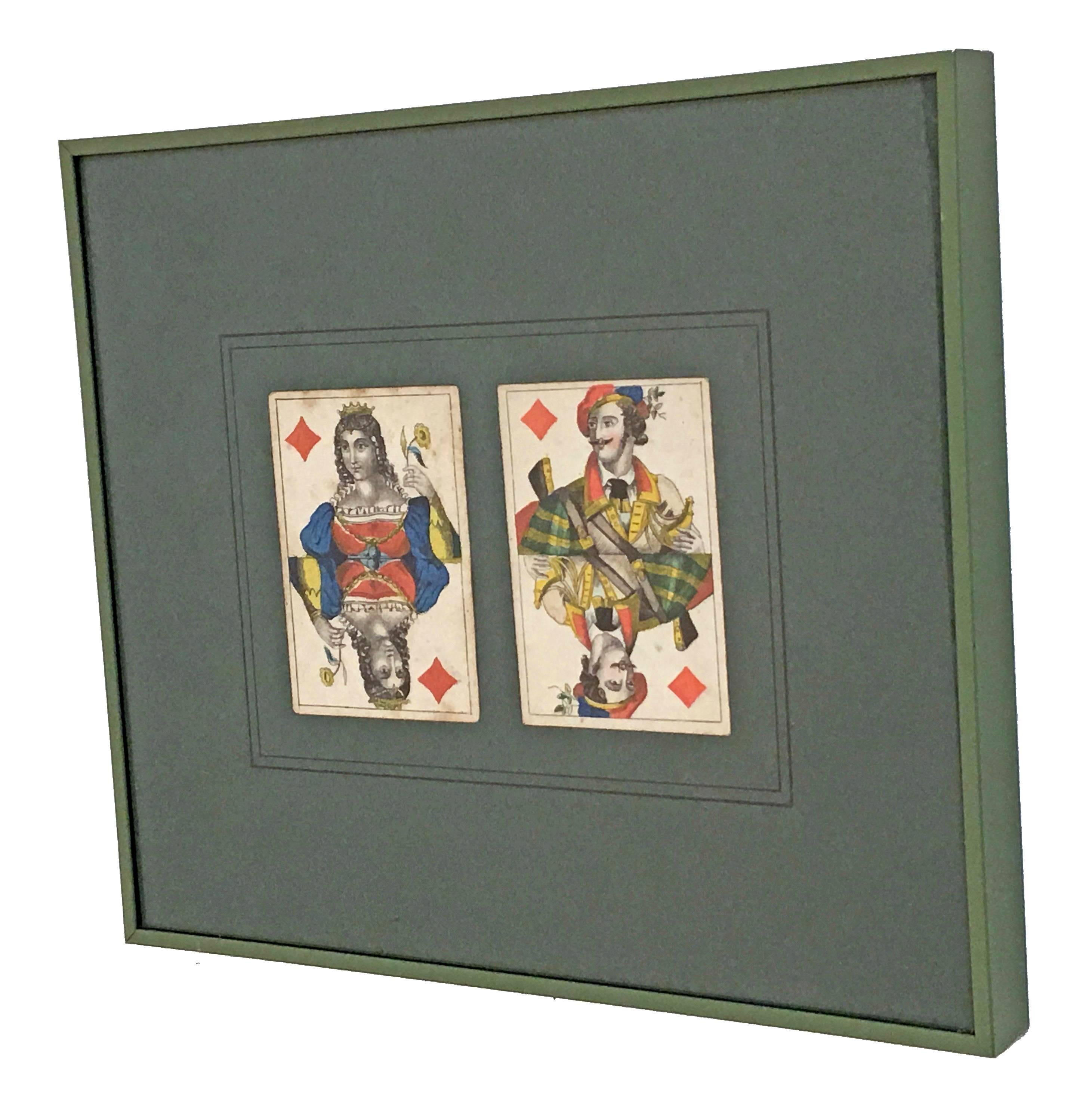 Collection of 62 Piatnik Playing Cards, 13 Framed Pieces, Austrian, 19th Century 1