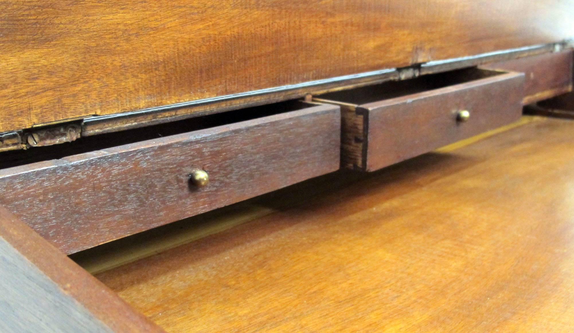 19th Century English Mahogany Ship's Desk For Sale