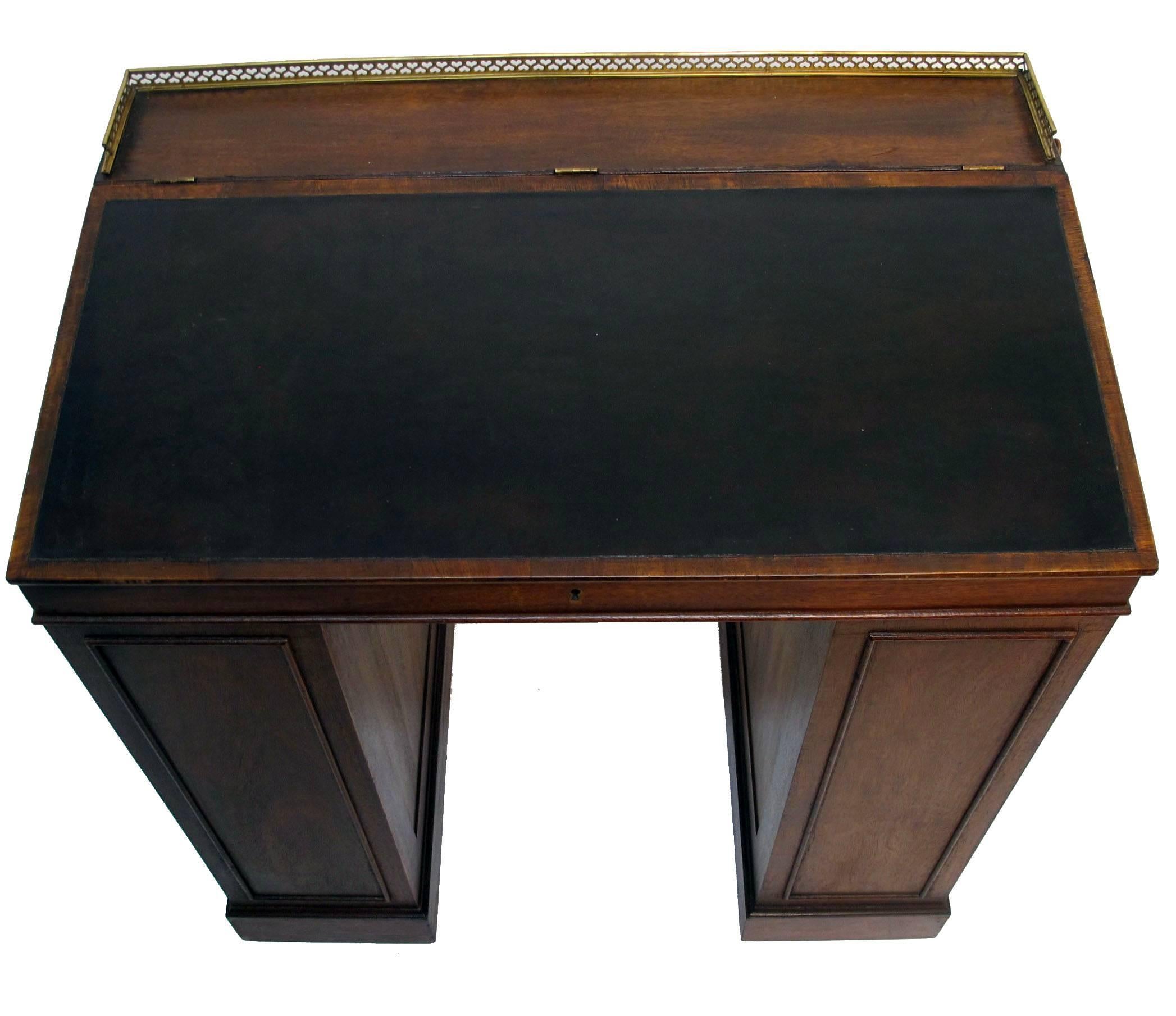 Glazed English Mahogany Ship's Desk For Sale