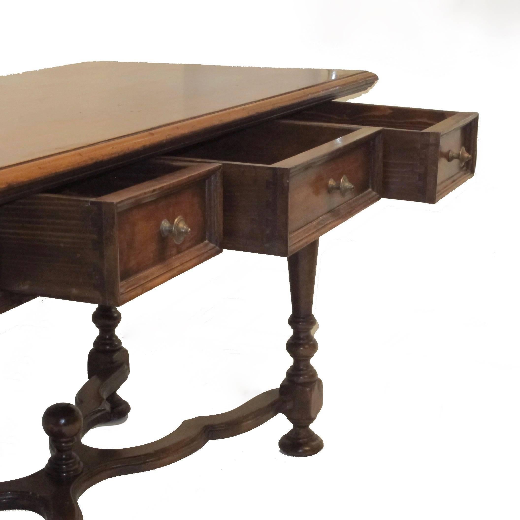 Louis XIII Style Walnut Writing Table or Desk, France Late 19th Century In Excellent Condition In San Francisco, CA