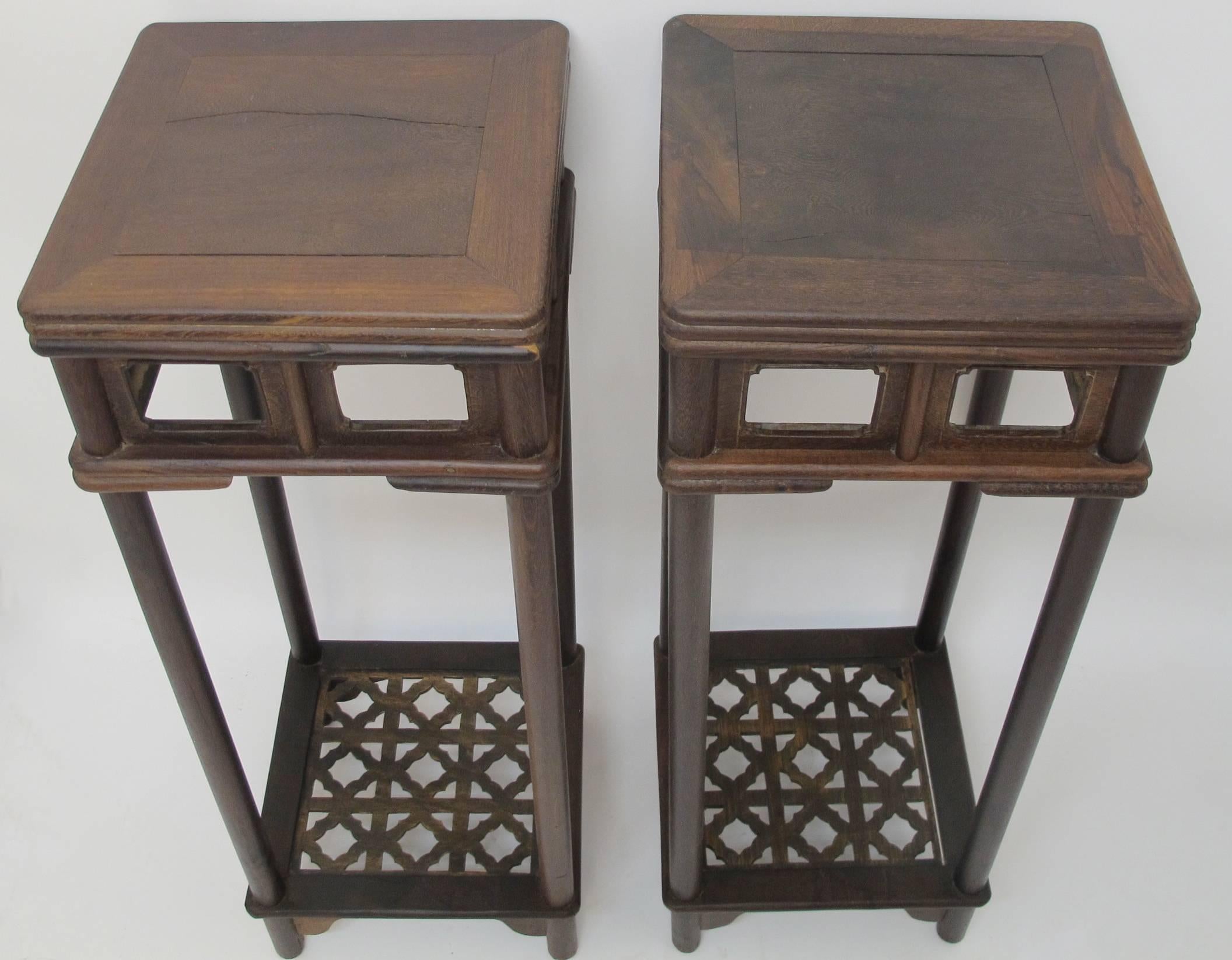 Pair of Chicken Wing Wood Pedestals Chinese In Good Condition In San Francisco, CA