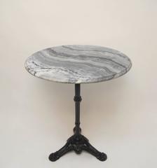 French Cast Iron and Marble Bistro Table