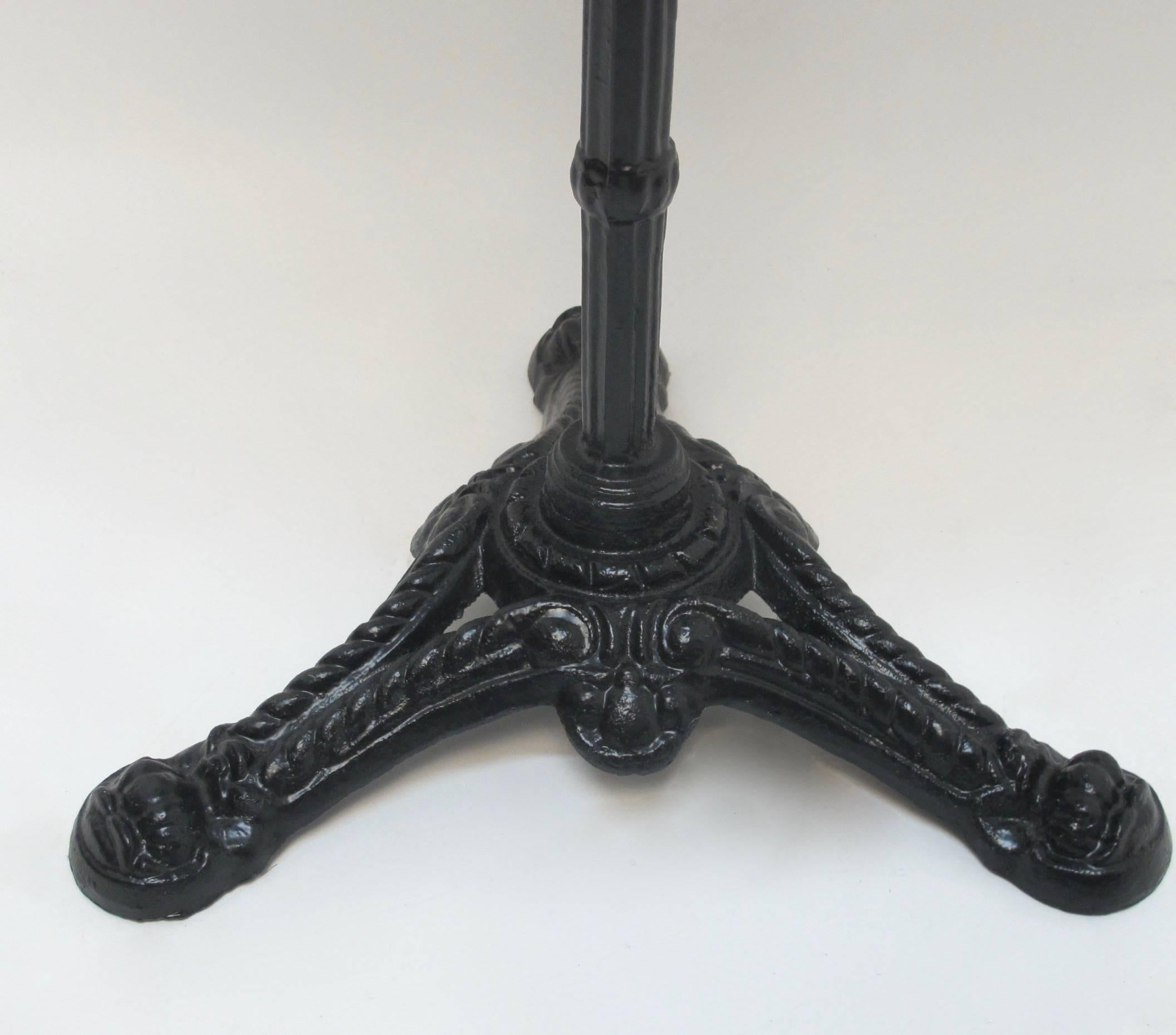 French Cast Iron and Marble Bistro Table 1