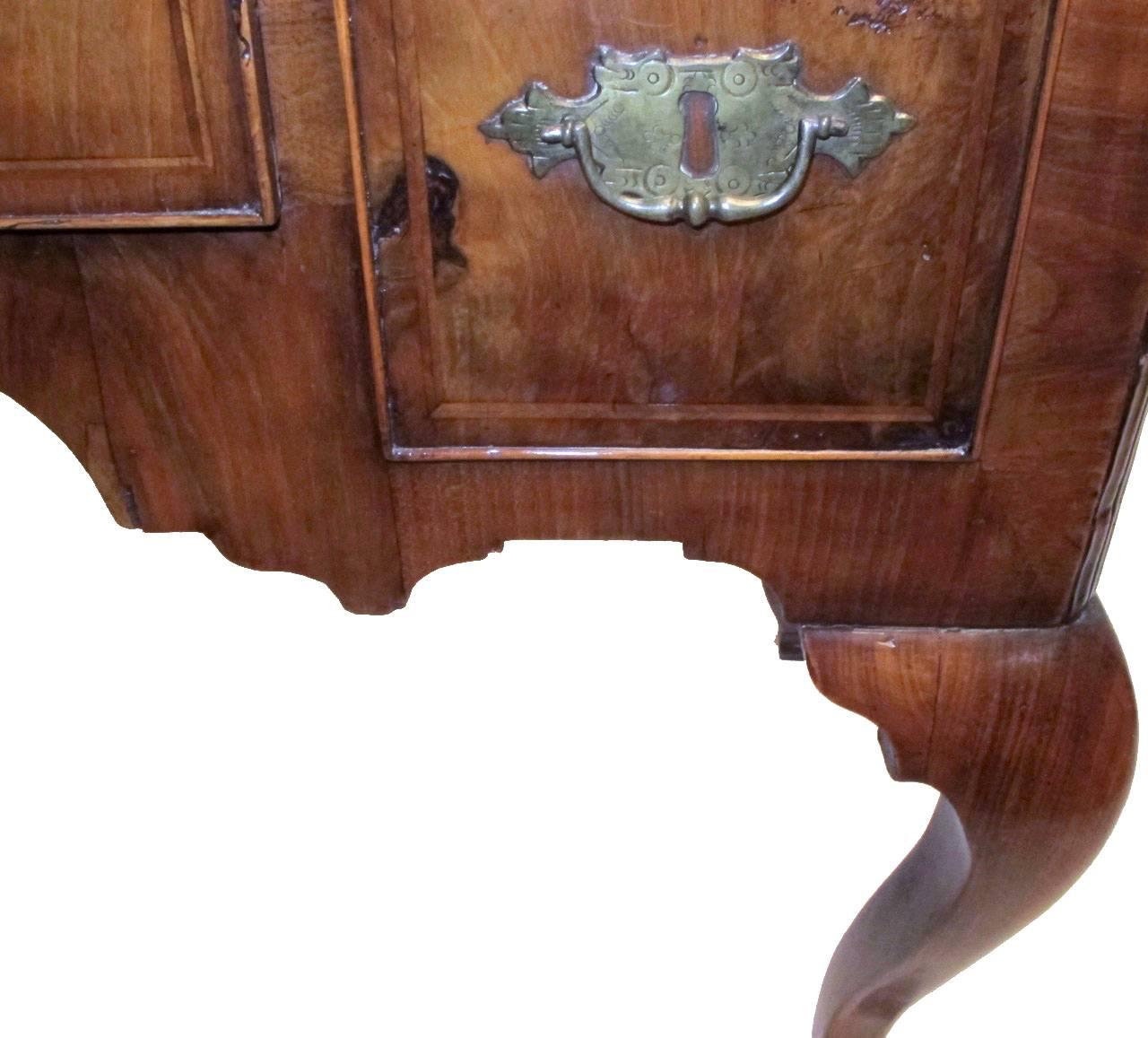 18th Century and Earlier George II Burl Walnut Lowboy For Sale