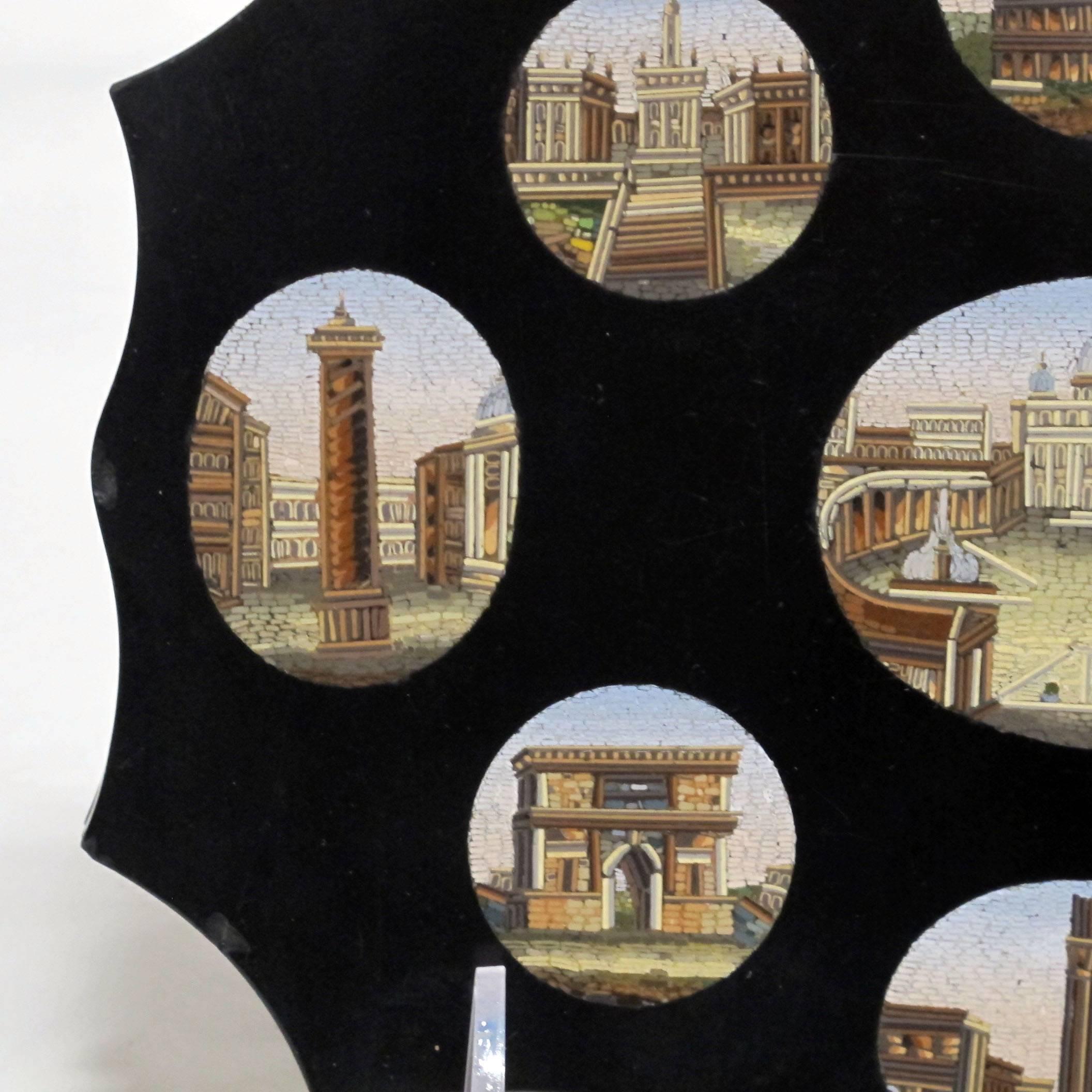 19th Century Italian Grand Tour Micro Mosaic Plaque