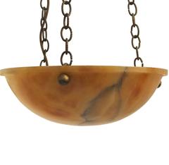Petite Amber Alabaster Light Fixture
