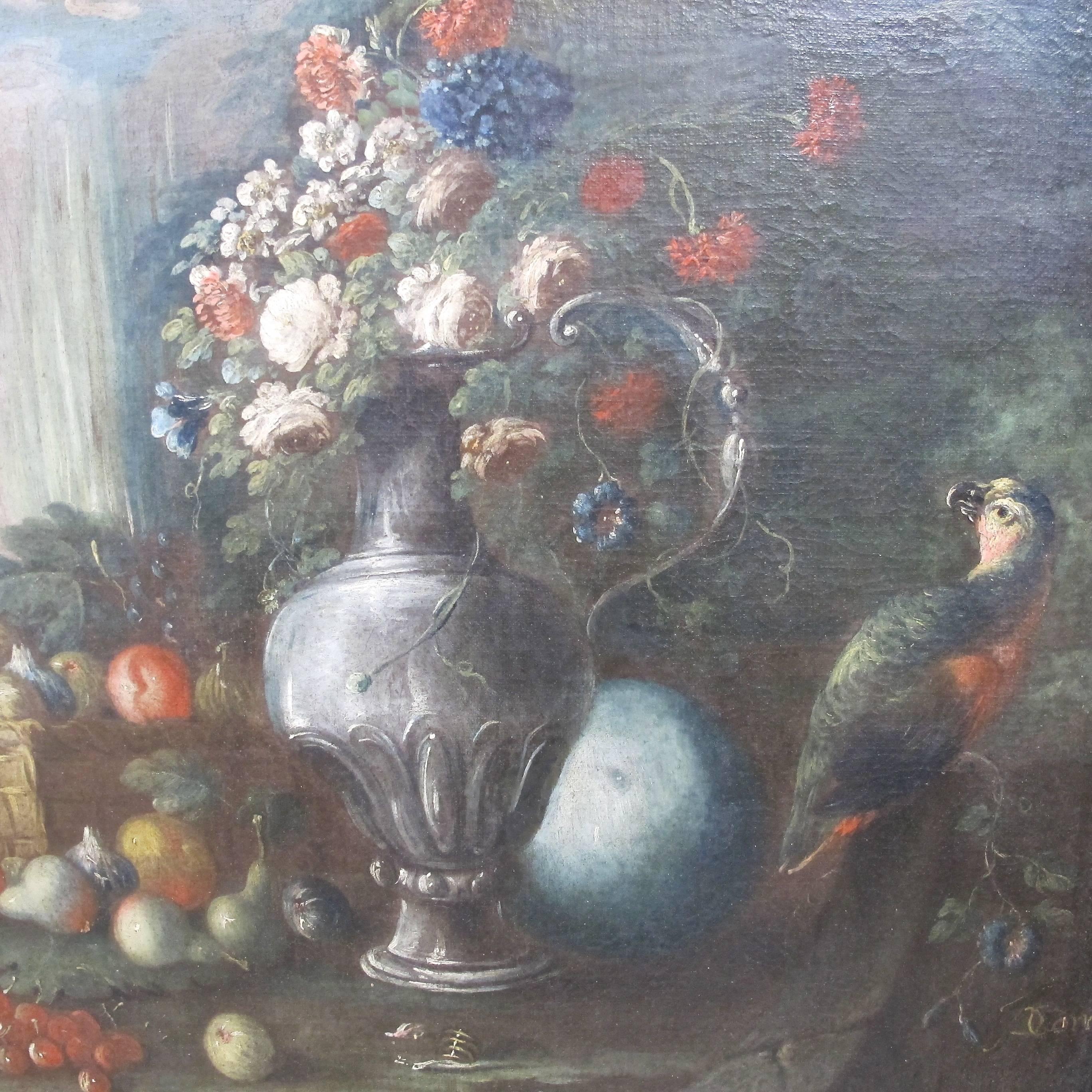 Hand-Painted 18th Century Italian Still Life Painting For Sale