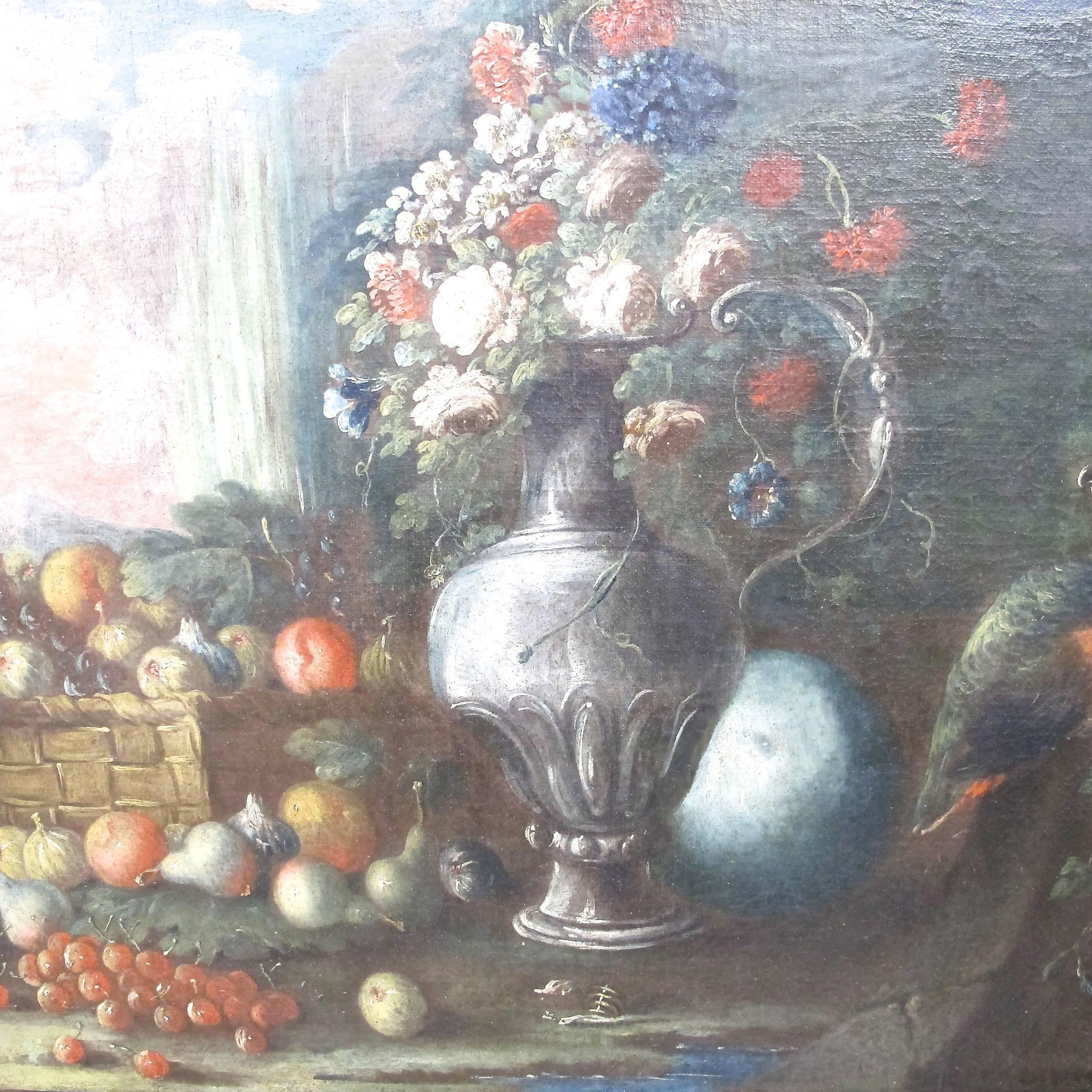 Canvas 18th Century Italian Still Life Painting For Sale