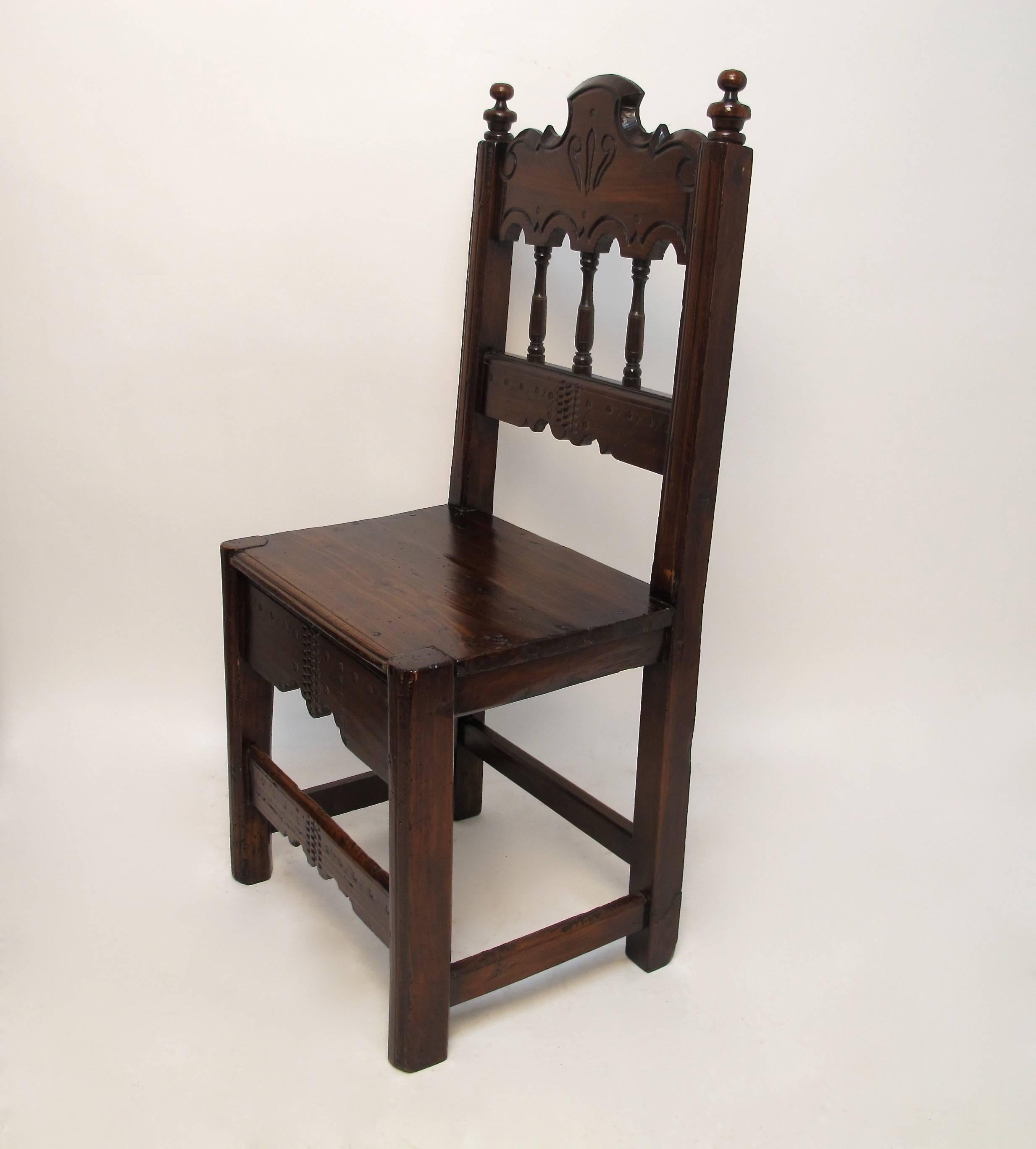 Spanish Colonial Four Latin American Dining Chairs 