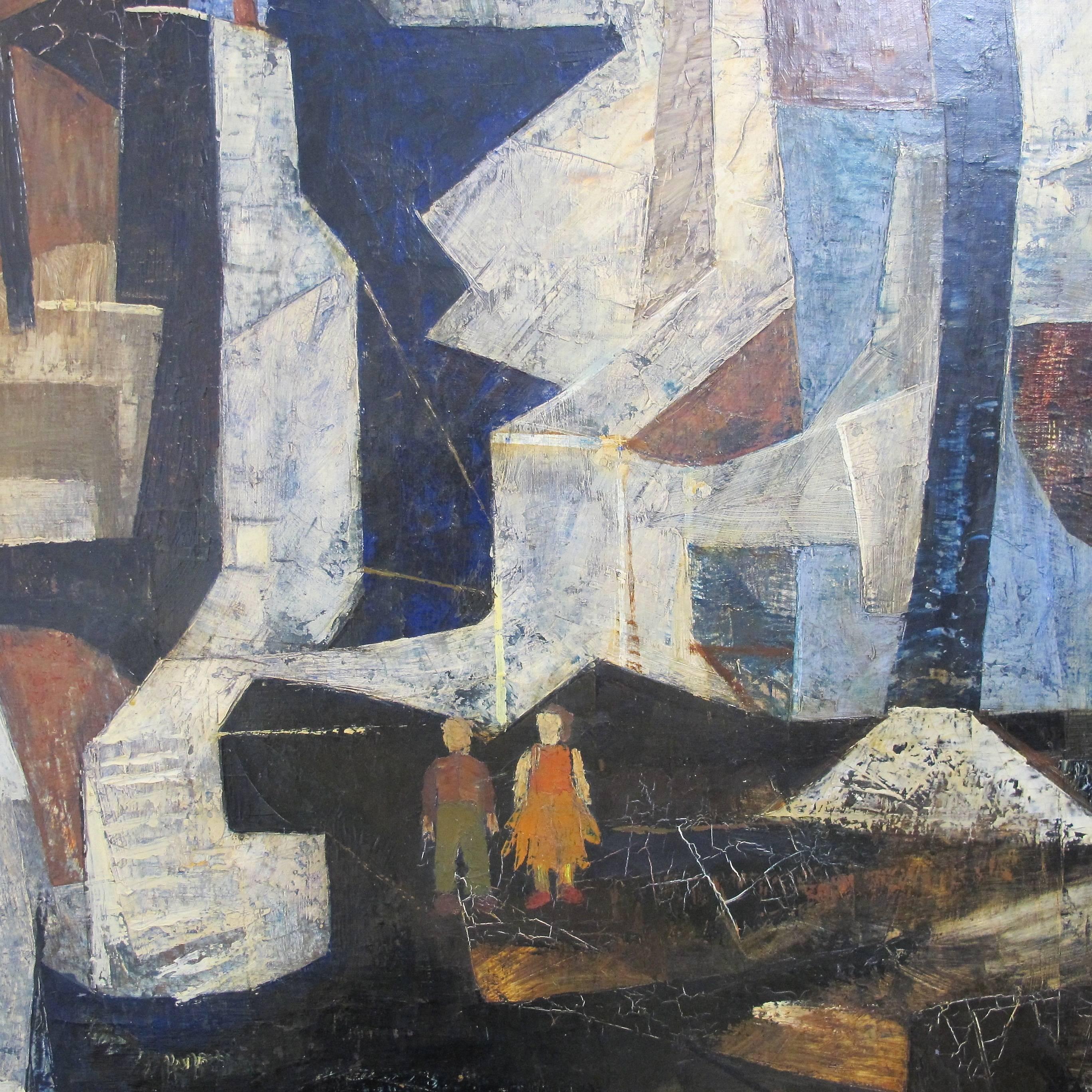 Hand-Painted Mid-20th Century Abstract Painting