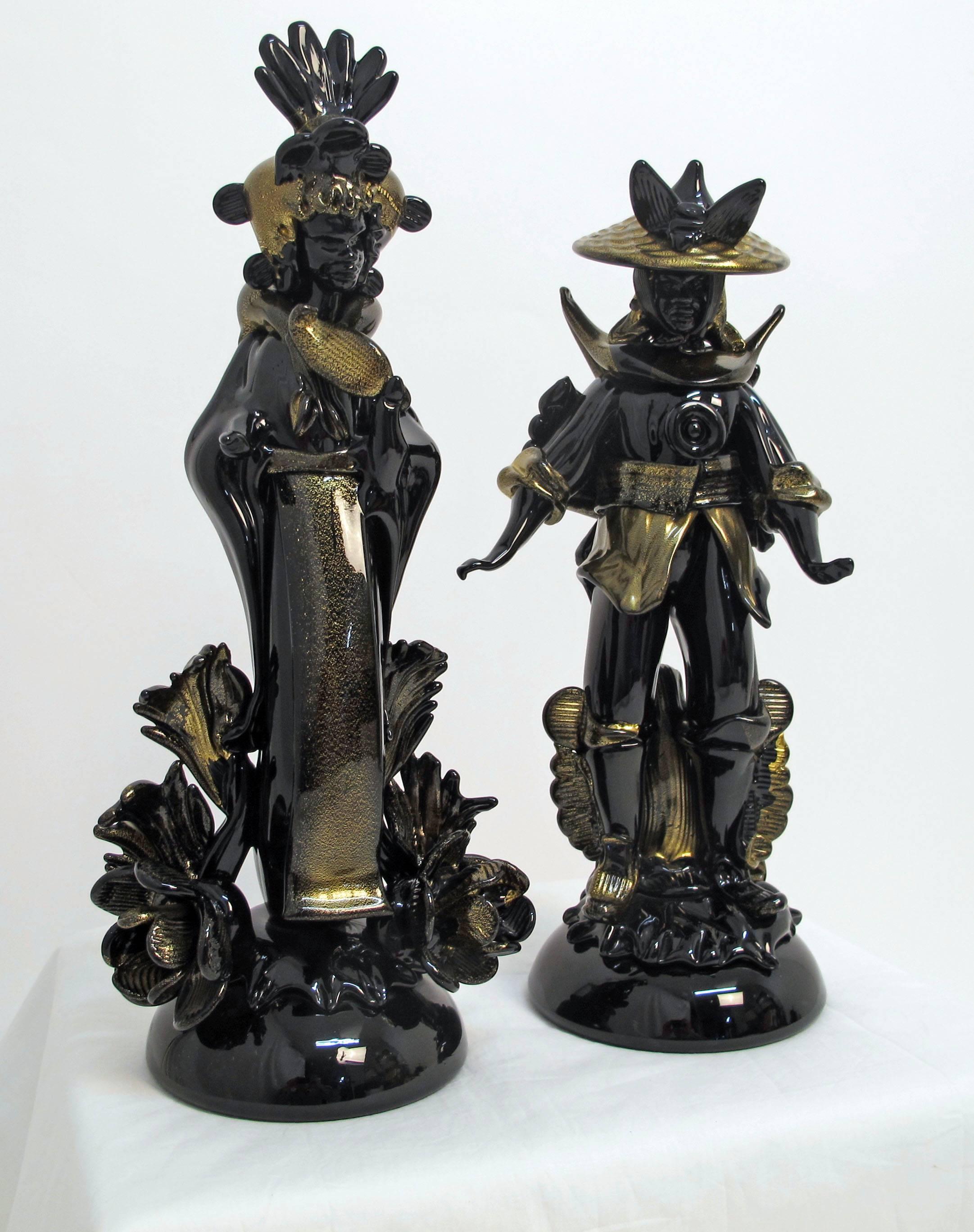 Pair of Barovier Murano Glass Moorish Figures  For Sale 2