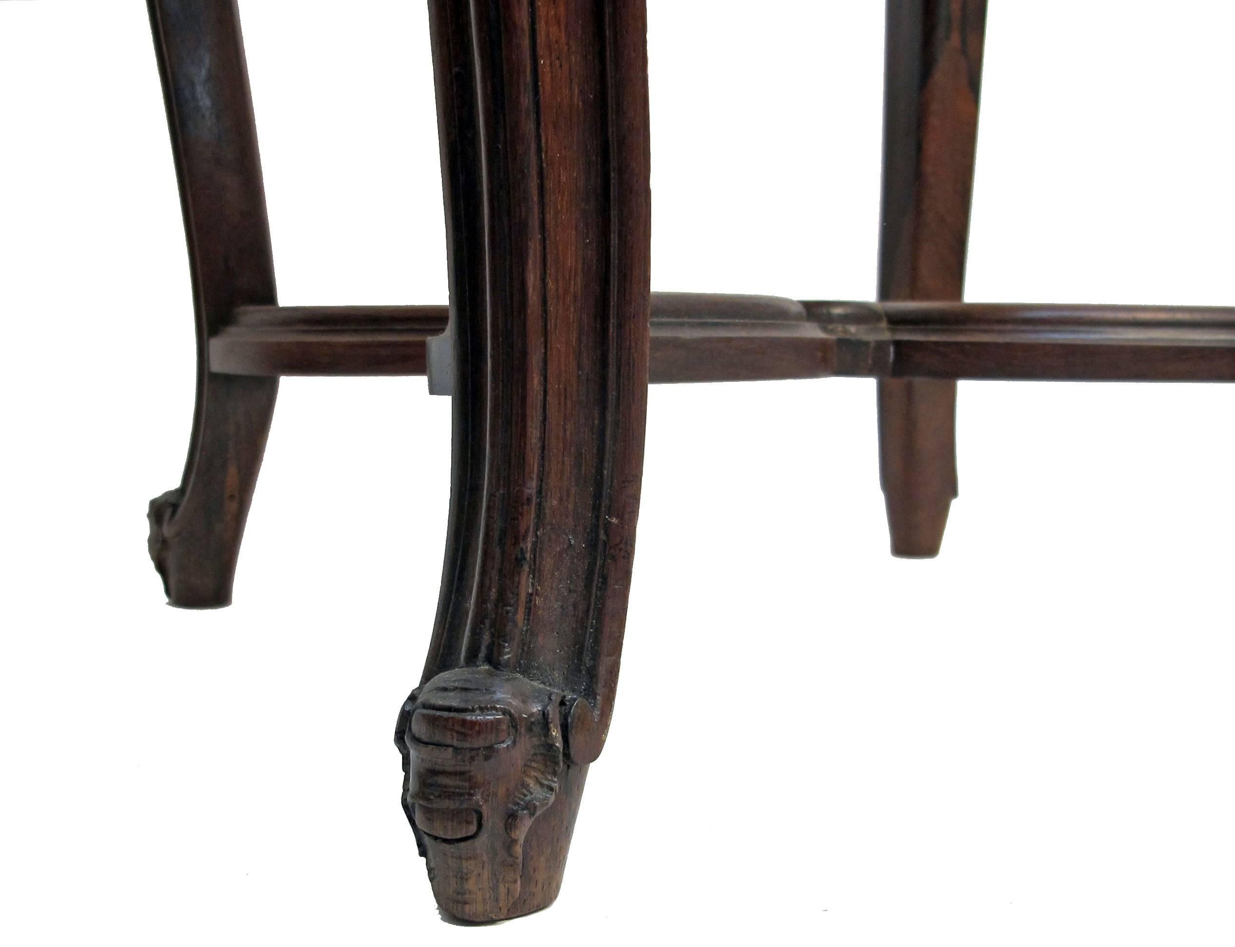 Louis XV Style Rosewood and Leather Tabouret Stools, French 19th Century For Sale 2