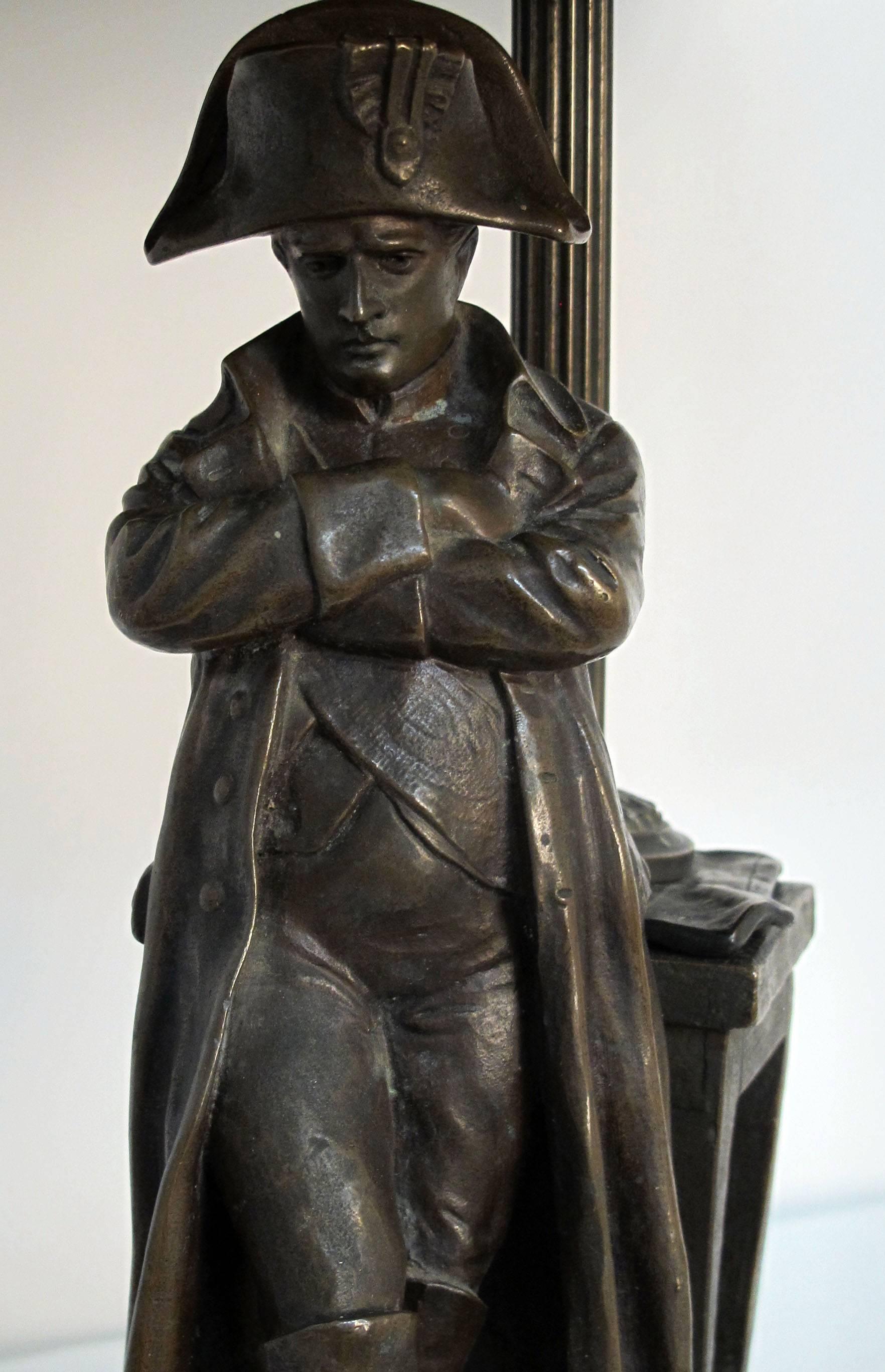 20th Century Napoleon Bronze Statue Lamp Signed Schmidt-Felling