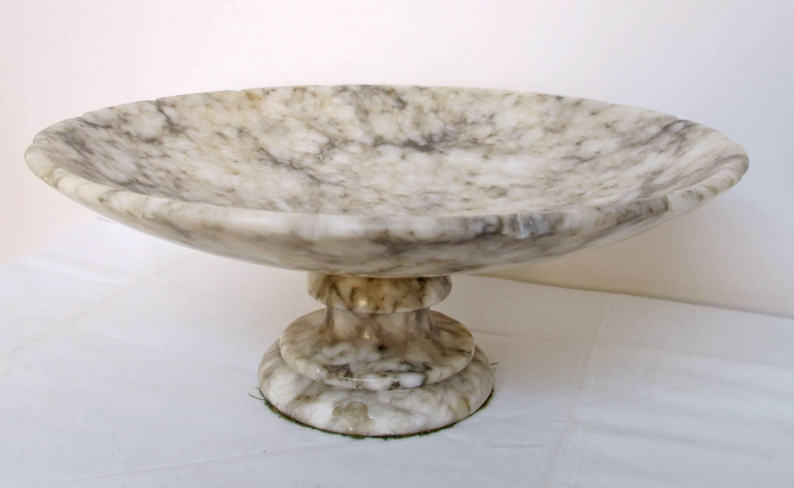 Mid-Century Modern Marble Tazza with Marble and Alabaster Fruit Italian