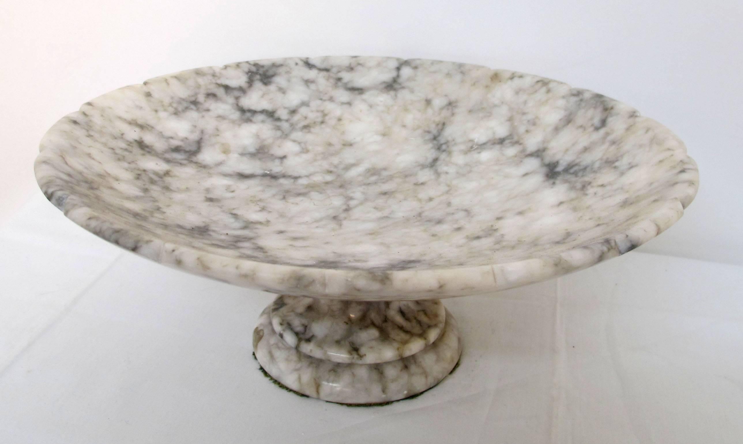 Marble Tazza with Marble and Alabaster Fruit Italian In Excellent Condition In San Francisco, CA