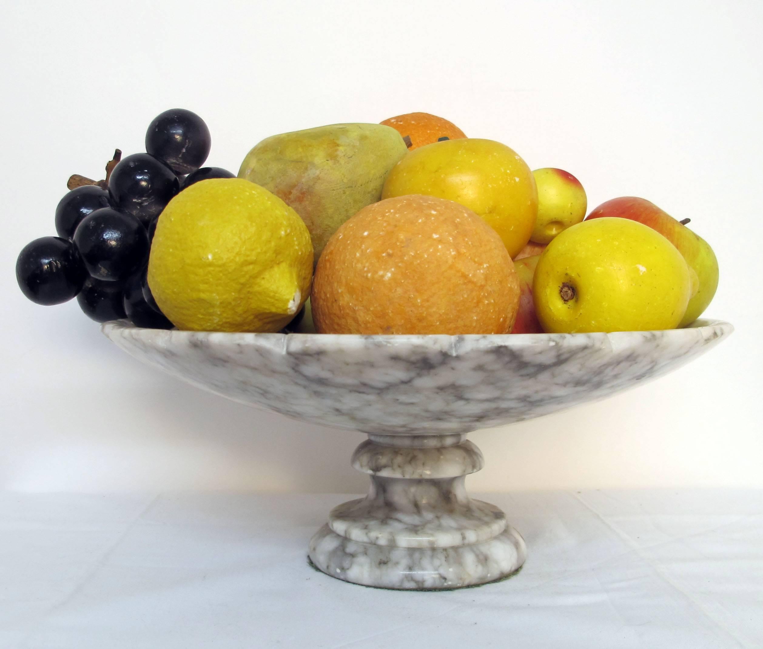 20th Century Marble Tazza with Marble and Alabaster Fruit Italian