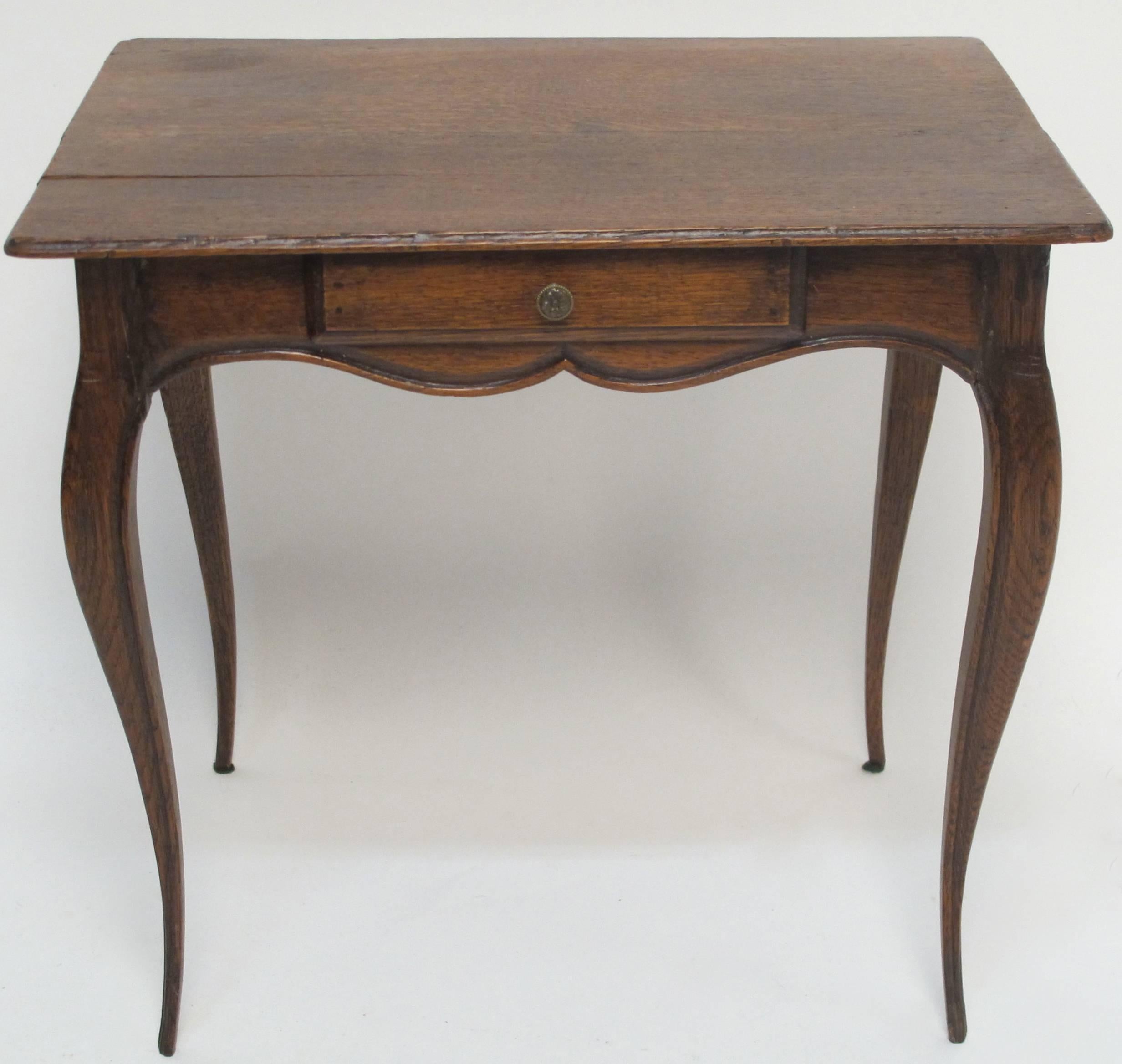 Louis XV Oak Childs Table with Single Drawer, French, 19th Century