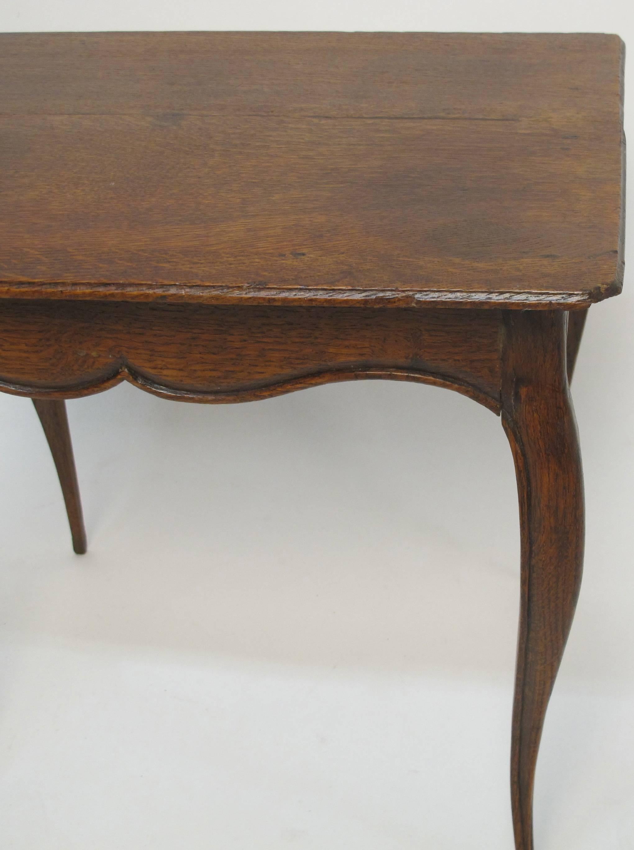 Oak Childs Table with Single Drawer, French, 19th Century 2
