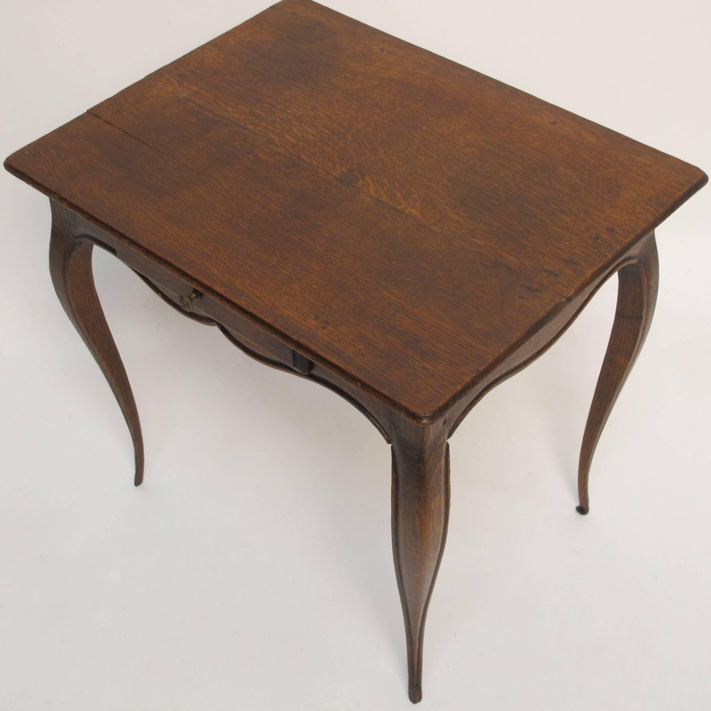 Oak Childs Table with Single Drawer, French, 19th Century 3