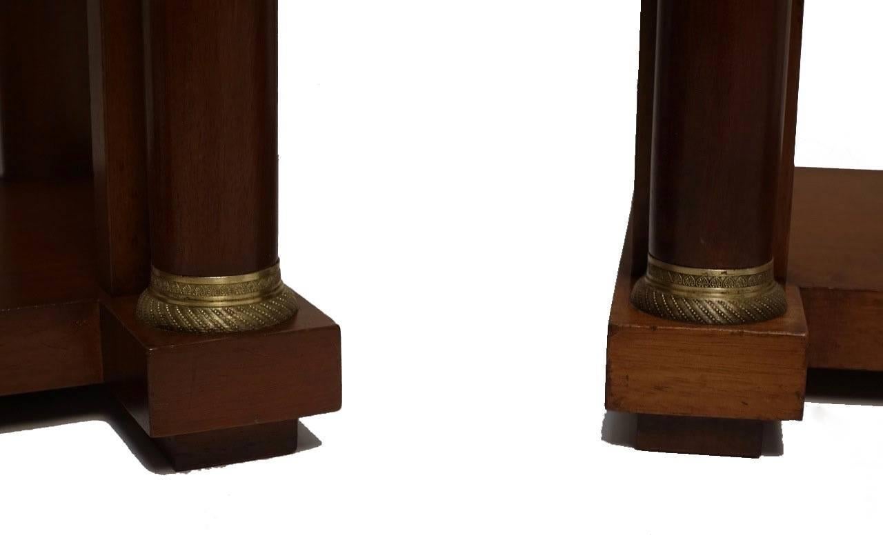 Pair of French Empire Style Mahogany Bedside Tables 5
