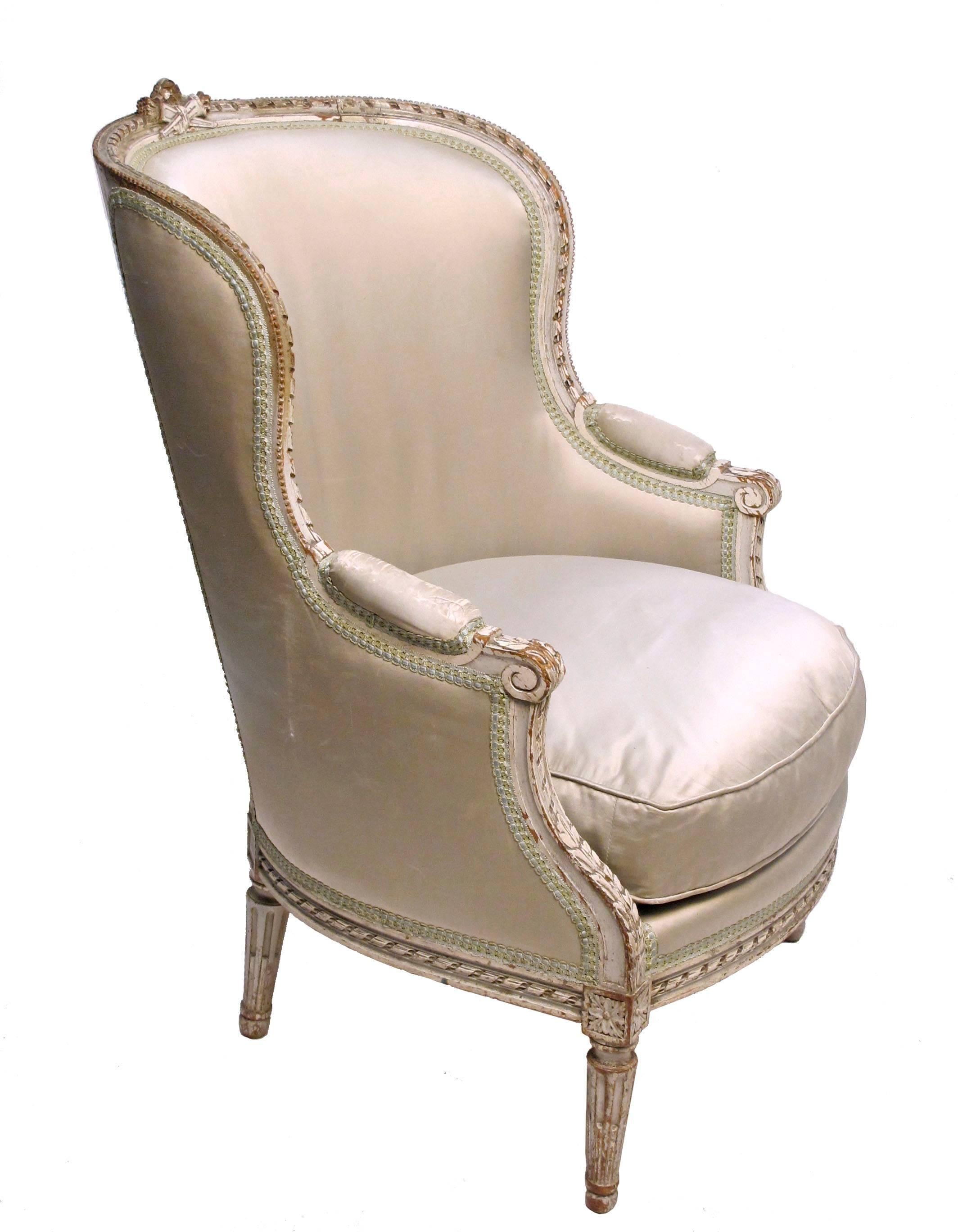 Louis XVI Style Bergere Chair, French, circa 1920 2