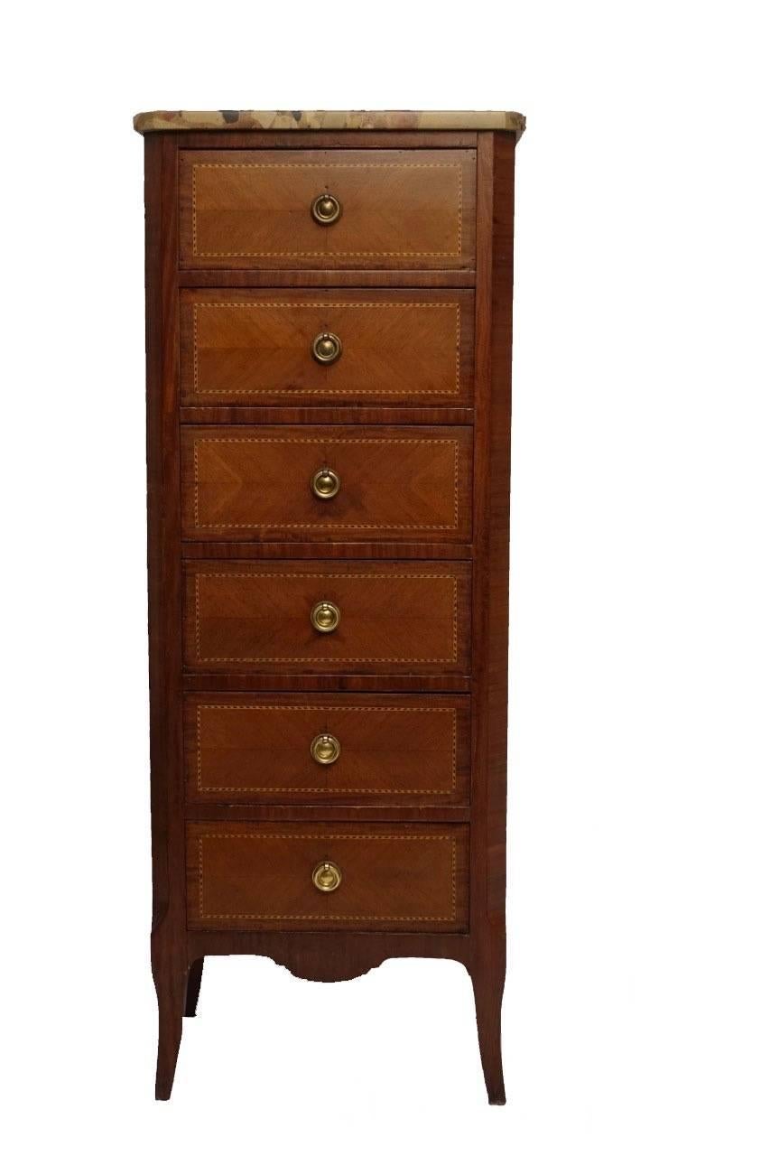 French Louis XV Style Mahogany Tall Chest of Drawers In Excellent Condition In San Francisco, CA