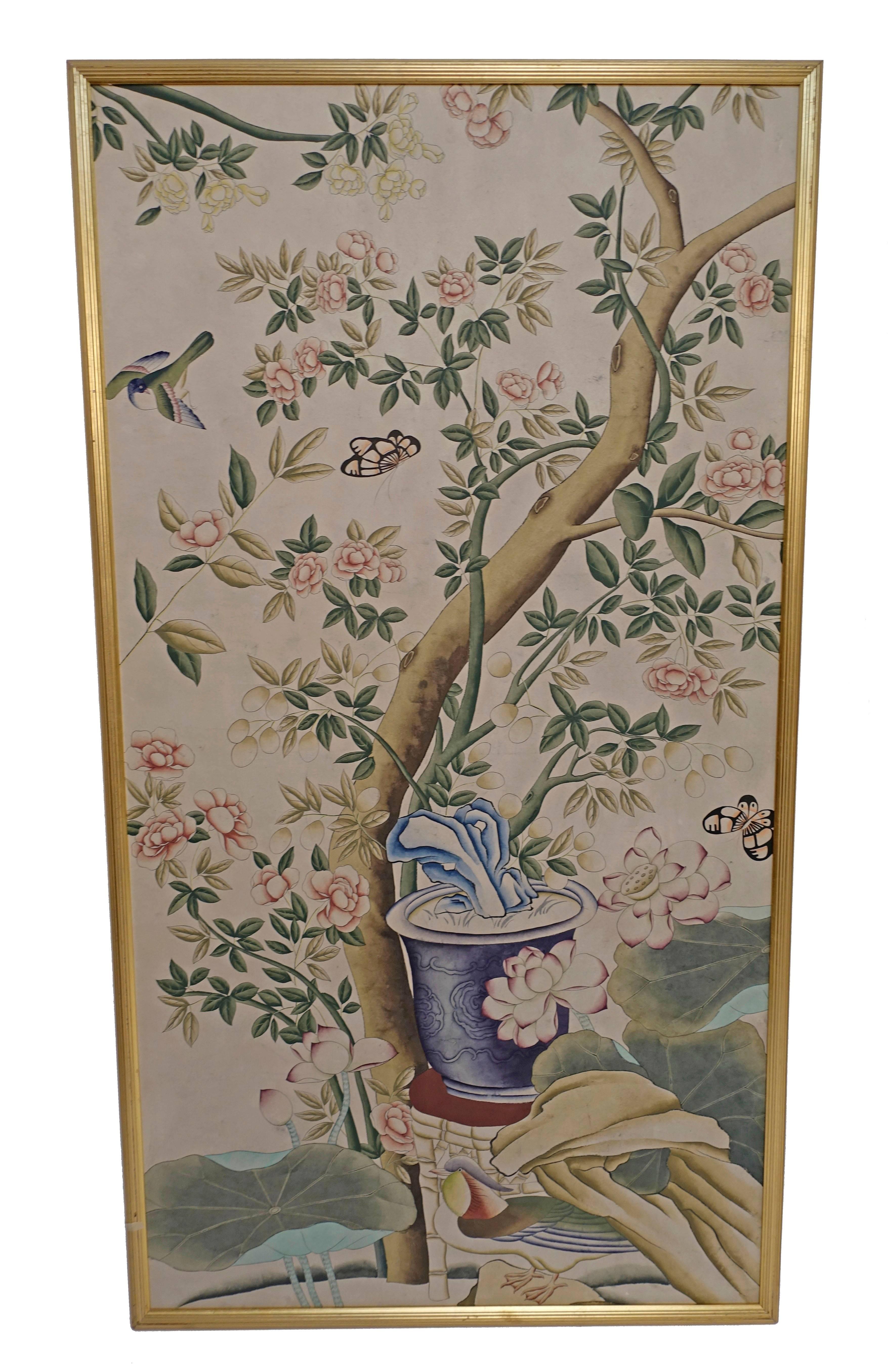 20th Century Chinese Wall Paper Panels