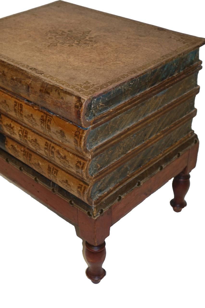 Leather Book Box Side Table or Stand, England, 19th Century 3