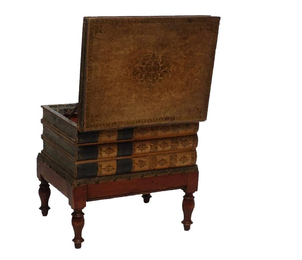 Leather Book Box Side Table or Stand, England, 19th Century 1