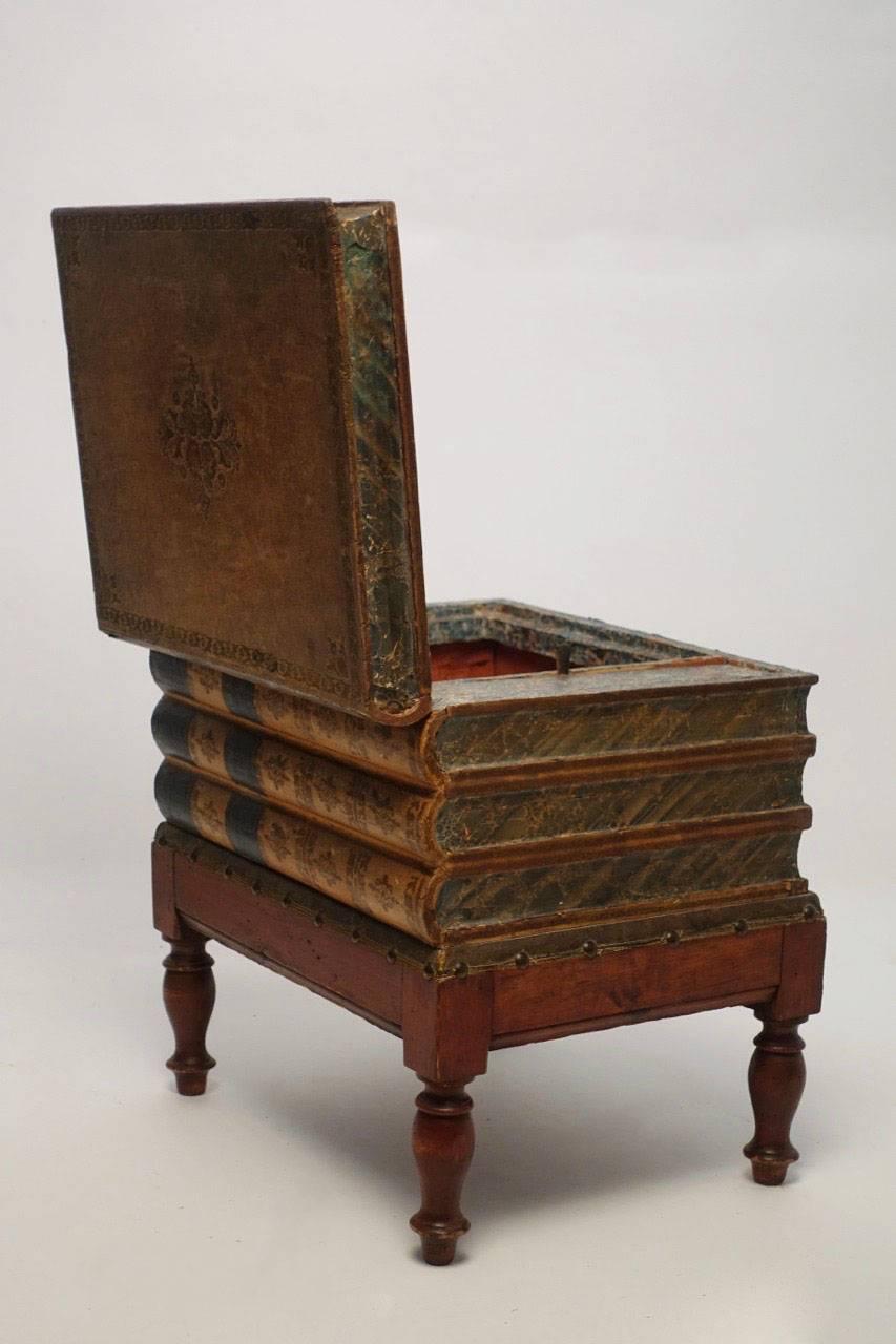 Leather Book Box Side Table or Stand, England, 19th Century 2