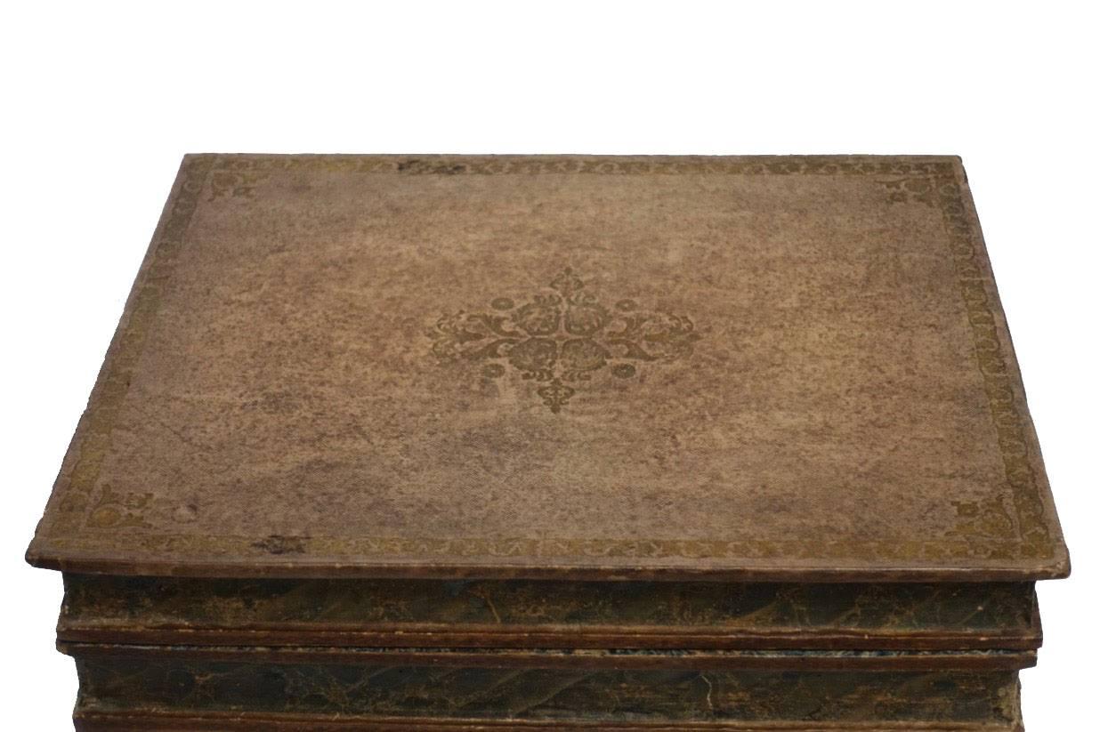 Leather Book Box Side Table or Stand, England, 19th Century 5