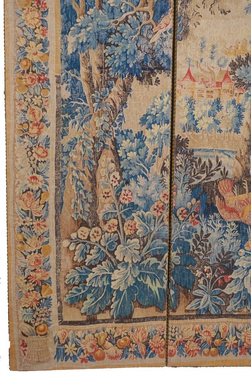 Fabric Four-Panel Printed Tapestry Style Screen