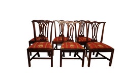 Set of 12 English Mahogany Chippendale Dining Chairs