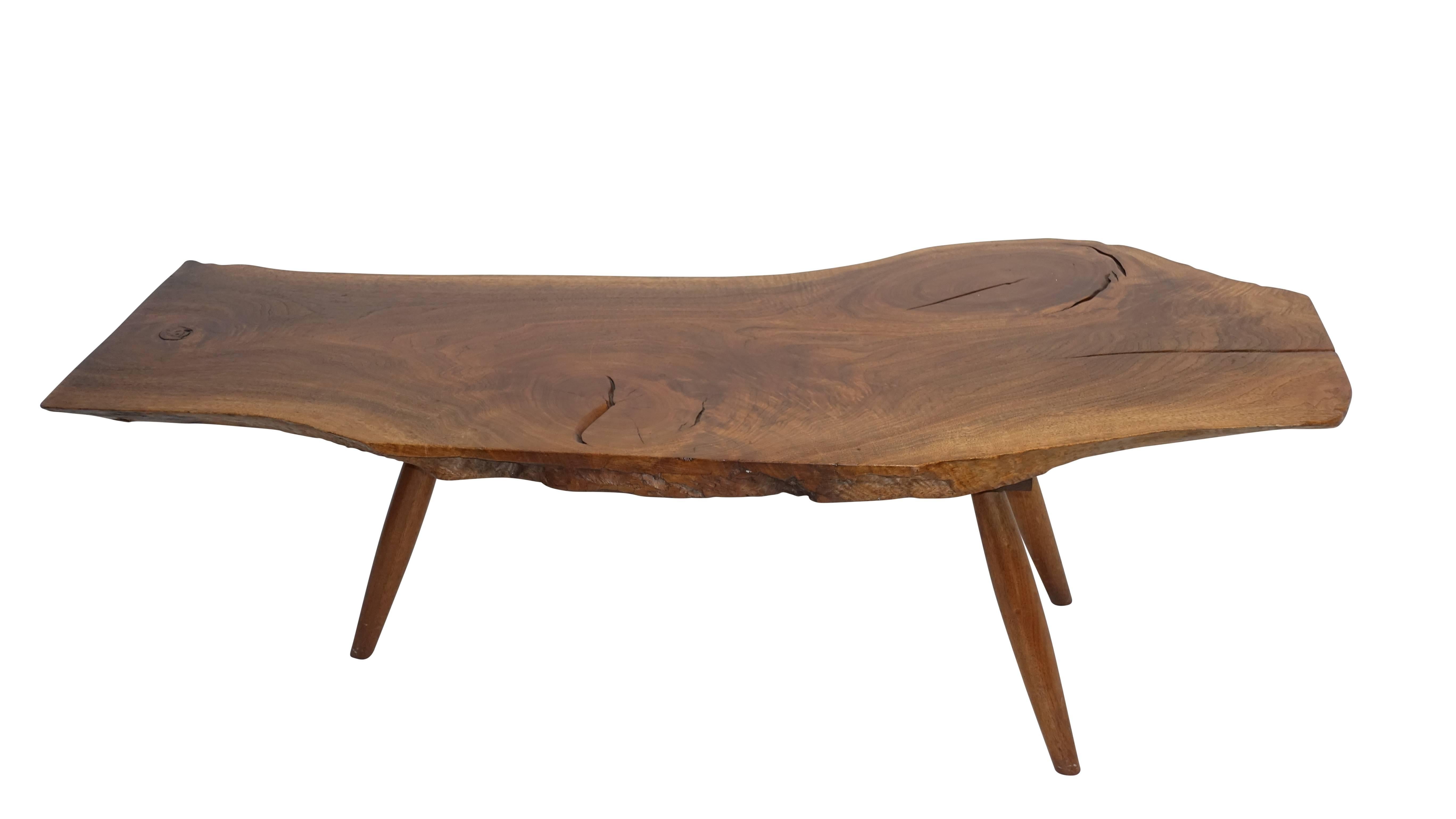 Mid-Century Walnut Plank Coffee Table 1