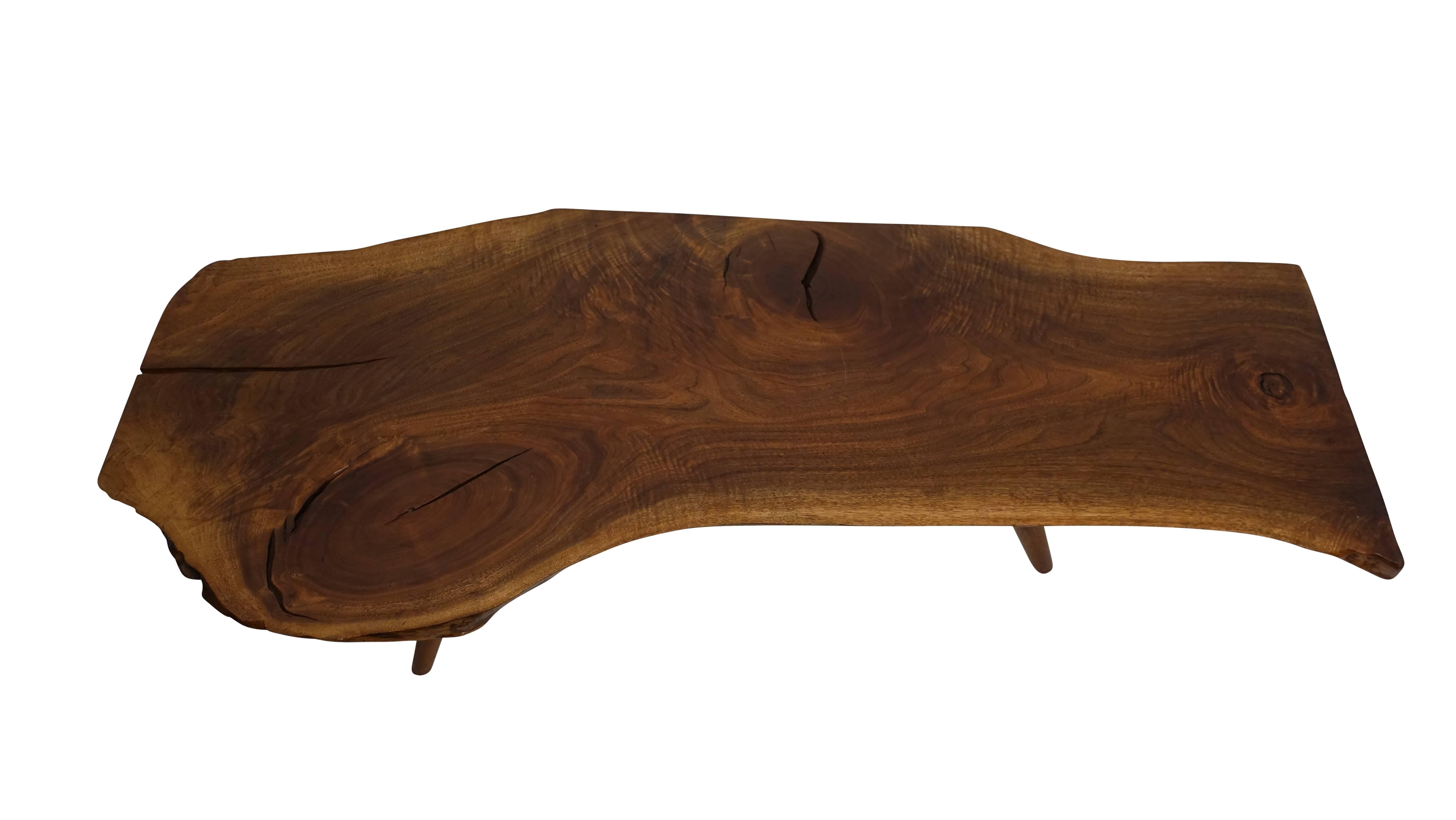 Mid-Century Modern Mid-Century Walnut Plank Coffee Table