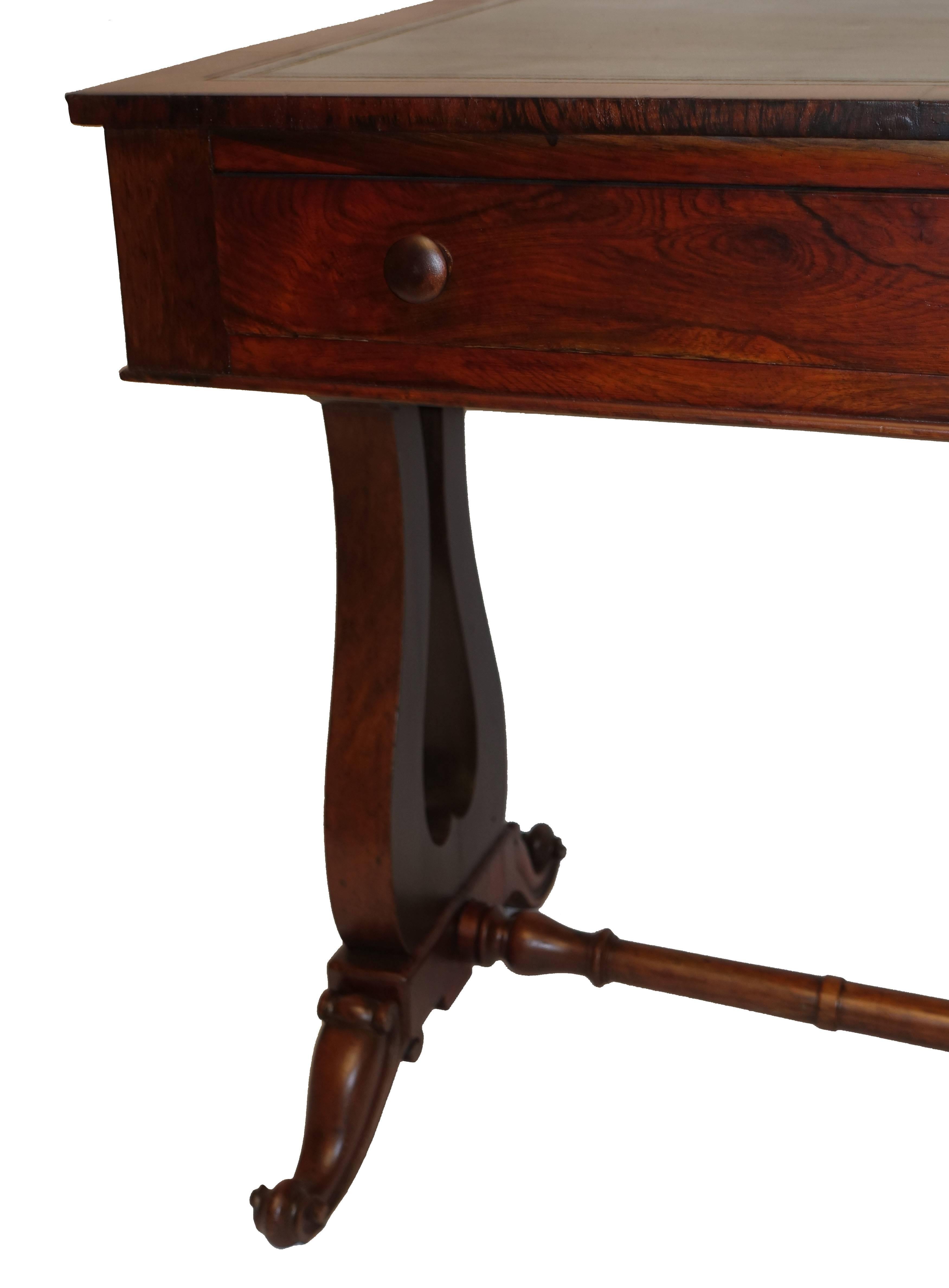 Regency Rosewood Sofa Table or Gentleman's Desk, English 19th Century In Excellent Condition In San Francisco, CA