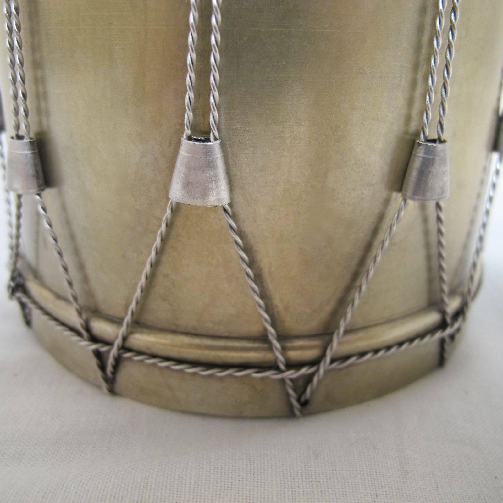 Drum Shape Silver Gilt Bronze Box, 19th Century For Sale 2